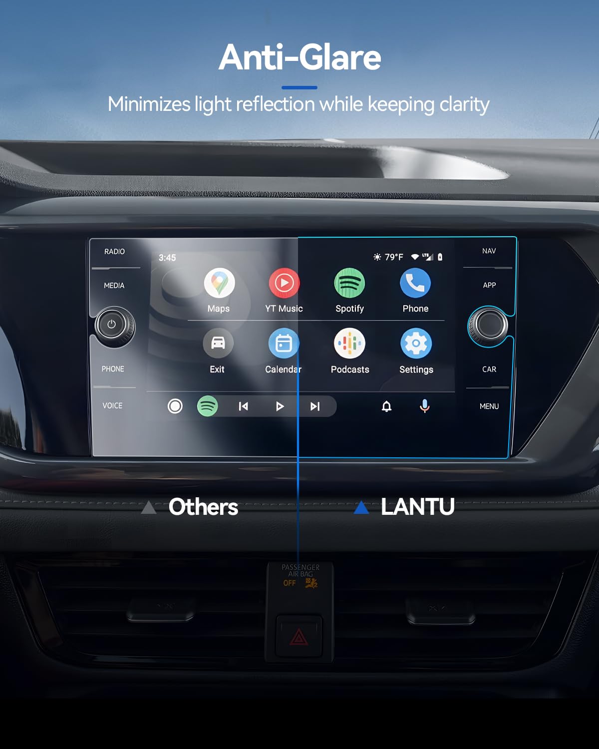 Lantu Car Screen Protector For 2024 2023 2022 Volkswagen Taos(Se/Sel) Accessories Navigation Touchscreen Protector Film Tempered