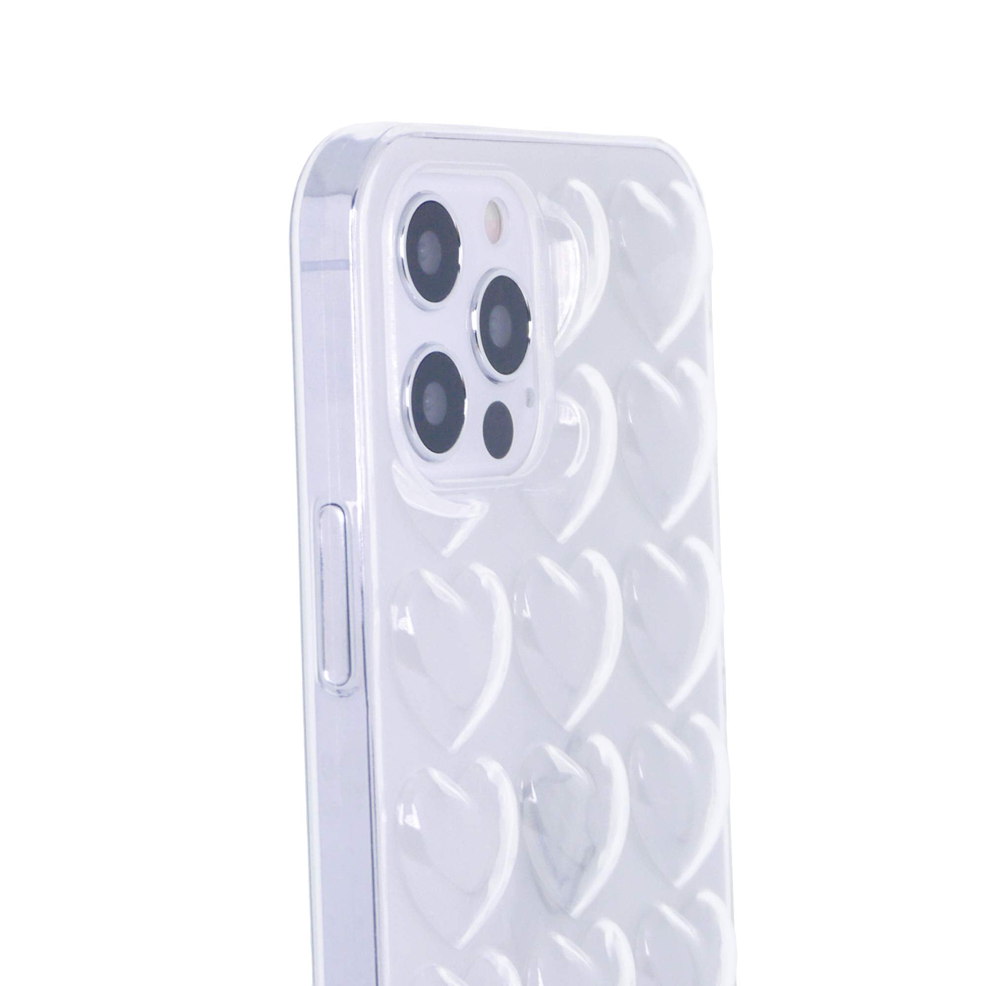 Dmaos Compatible With Iphone 12 Pro Max Case For Women, 3D Pop Bubble Heart Kawaii Gel Cover, Cute Girly For Iphone12 Pro Max 6.