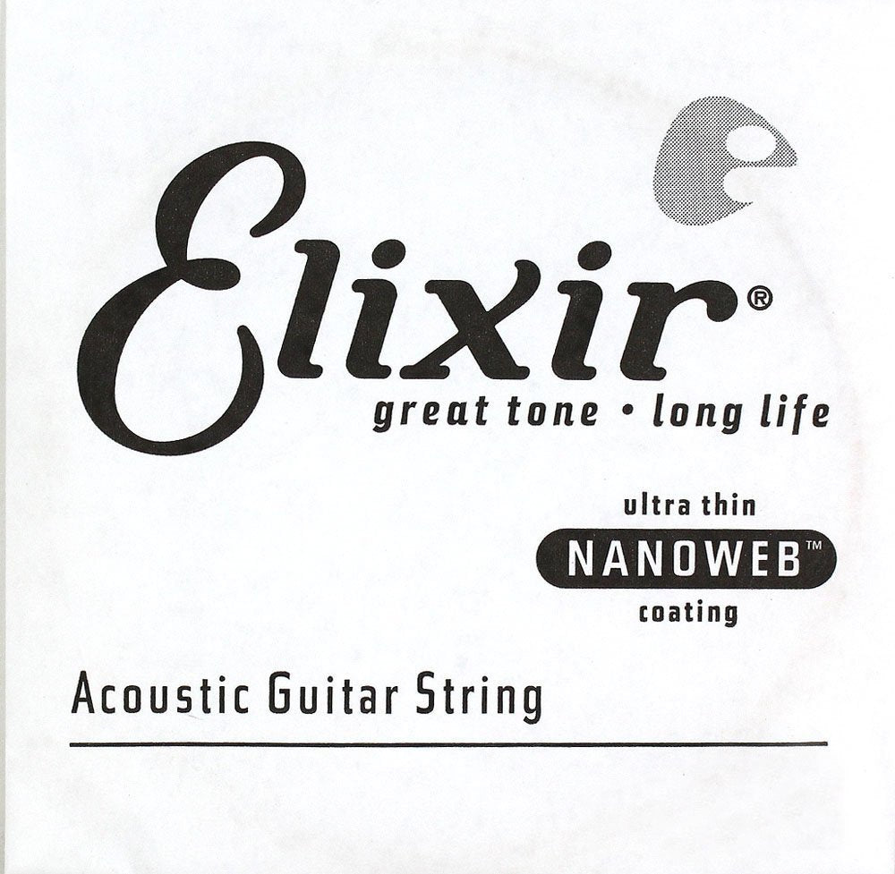 Elixir Strings Acoustic Guitar String Nanoweb Coating, .030