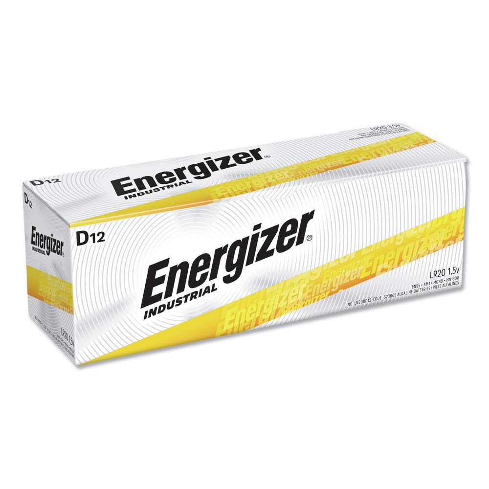 Energizer D Alkaline Industrial Batteries1.5V, Box Of 12