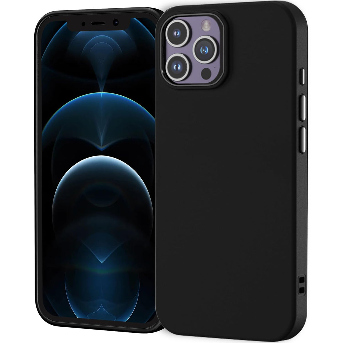 Tenoc Phone Case Compatible With Iphone 12 & Iphone 12 Pro, Black Case Anti Fingerprint Protective Bumper Matte Cover For 6.1 In
