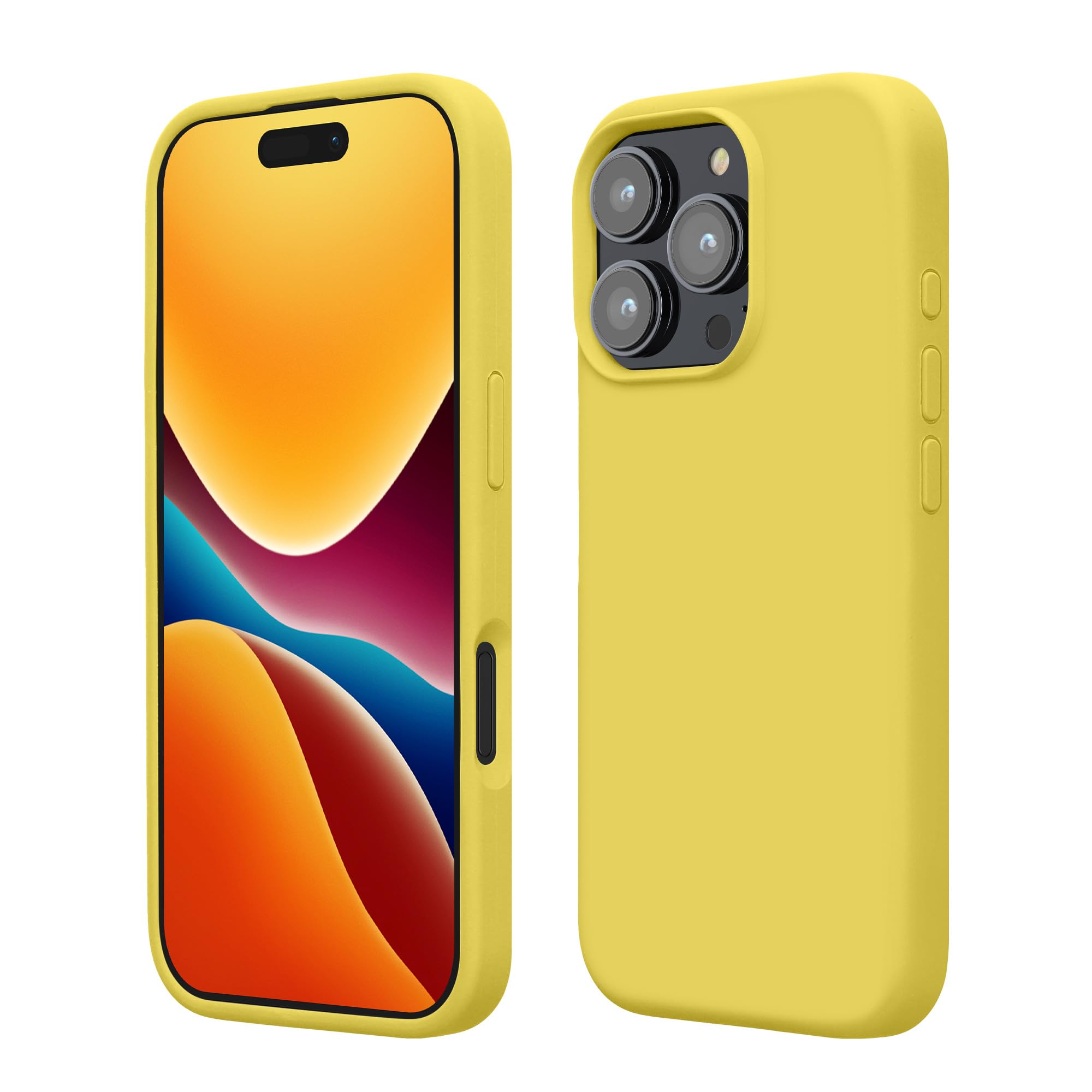 kwmobile Case Compatible with Apple iPhone 16 Pro Case - TPU Silicone Phone Cover with Soft Finish - Lemon Yellow