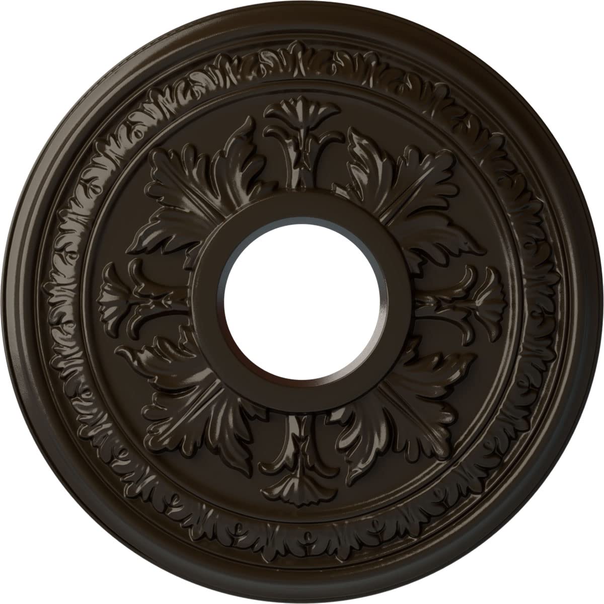 Ekena Millwork CM15BASHF 15 3/8OD X 4 1/4ID X 1 1/2P Baltimore Ceiling Medallion Fits Canopies Up to 5 1/2, Stone Hearth