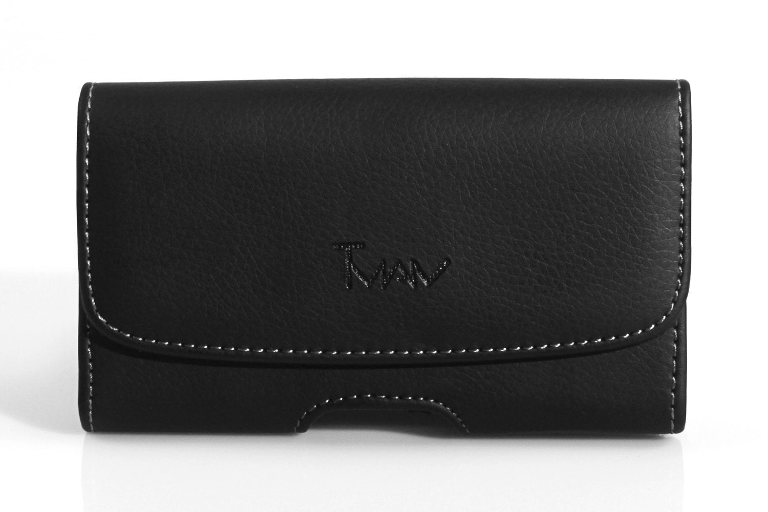 Iphone X Case [Tman] Tm Leather Holster Horizontal Belt Carry Pouch Case For Apple Iphone X (Fits The Naked Phone Or Phone With