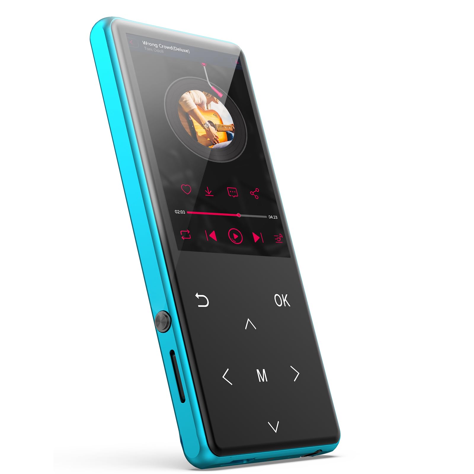 Mp3 Player, 128Gb Portable Digital Lossless Music Player Built In Hd Speaker, Fm Radio Recording, One Button Recording, 2.4 In S