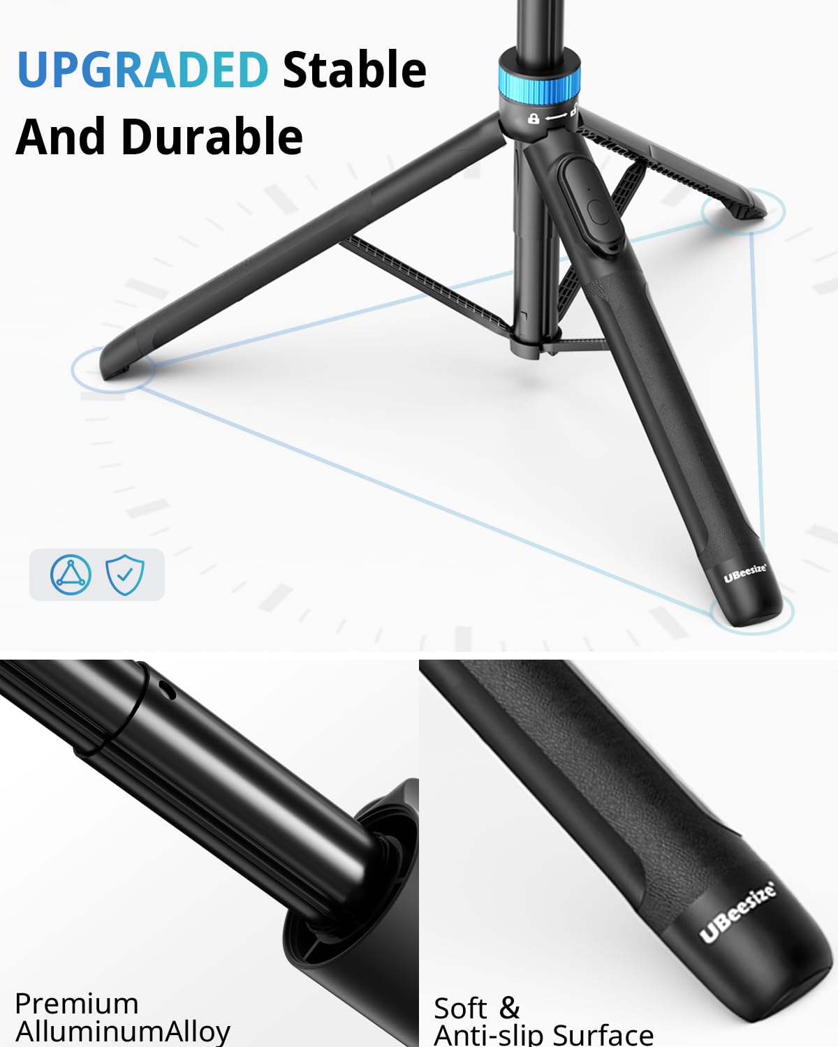 Ubeesize 72 Phone Tripod - Tripod For Iphone & Selfie Stick With Phone Holder & Remote - Upgraded, Stable & Portable Stand For I