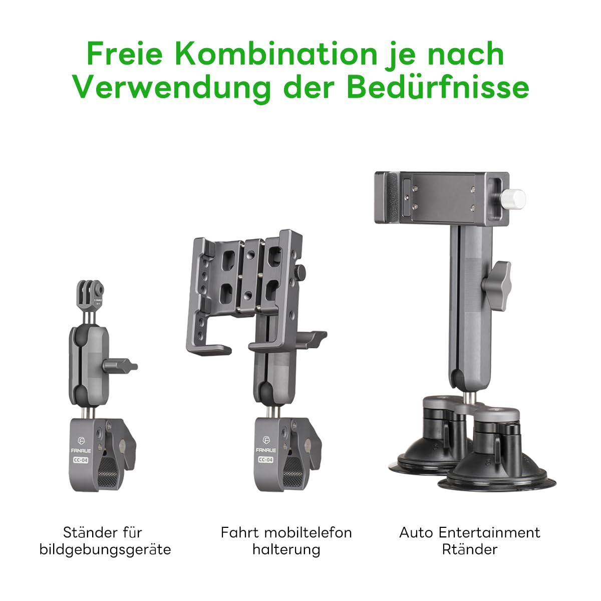 Fanaue Double Socket Arm Compatible With Ram Mounts B Size Ball Head And Bike Motorcycle Phone Holder, Fits Industry All Standar