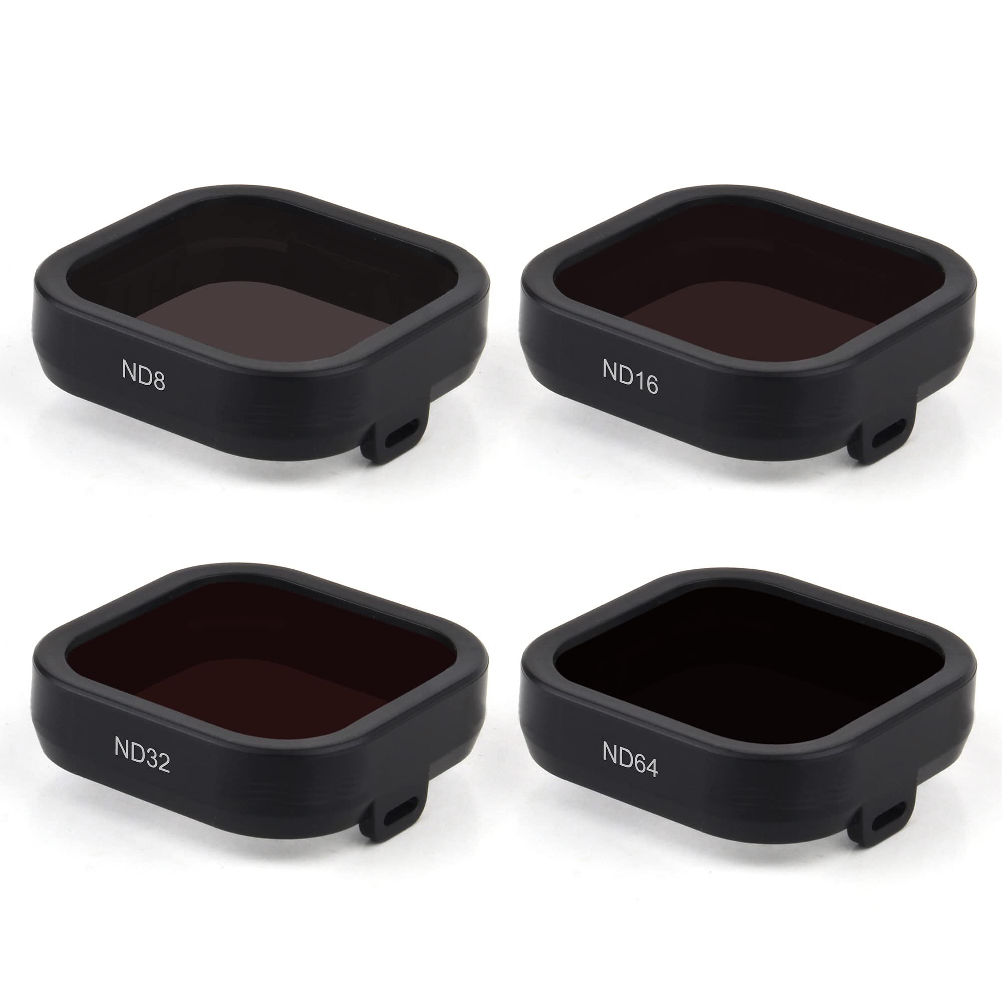 Gepuly 4 Pack Camera Lens Filter Nd8 Nd16 Nd32 Nd64 Compatible For Gopro Hero 13/12/11/10/9 Black, Neutral Density Lens Filters,