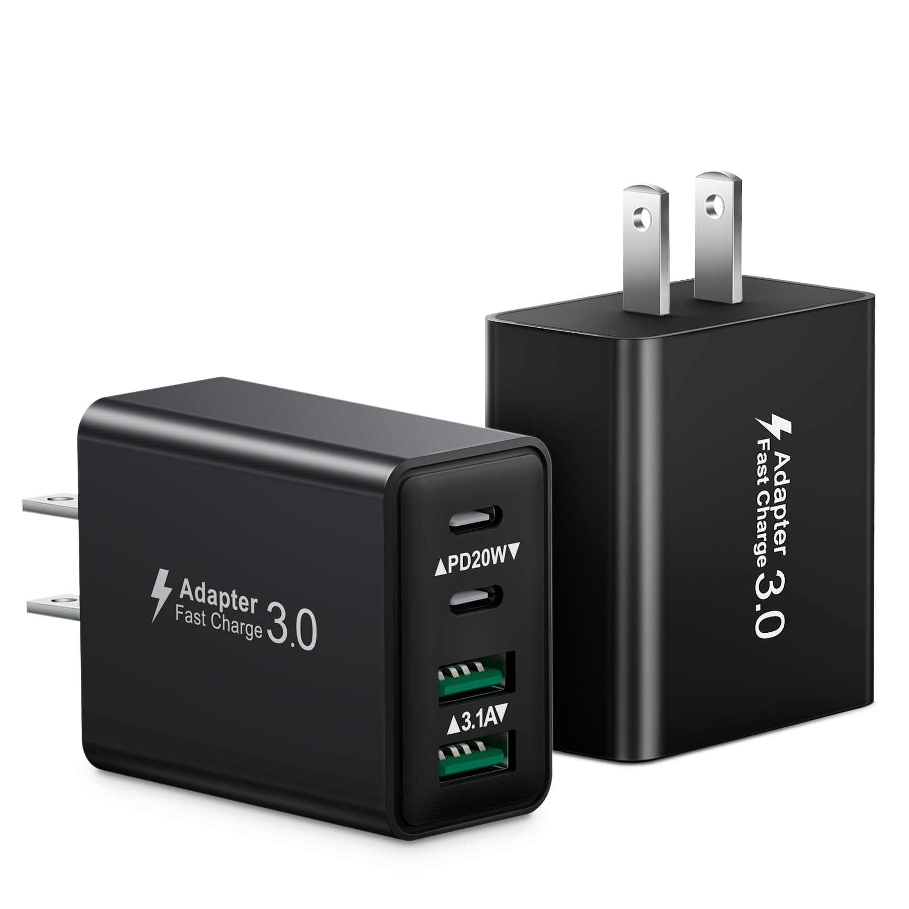 Usb C Charging Block, 40W 4 Port Usb C Wall Charger Dual Port Pd Power Adapter+Qc Micro Wall Plug Multiport Type C Charger Block