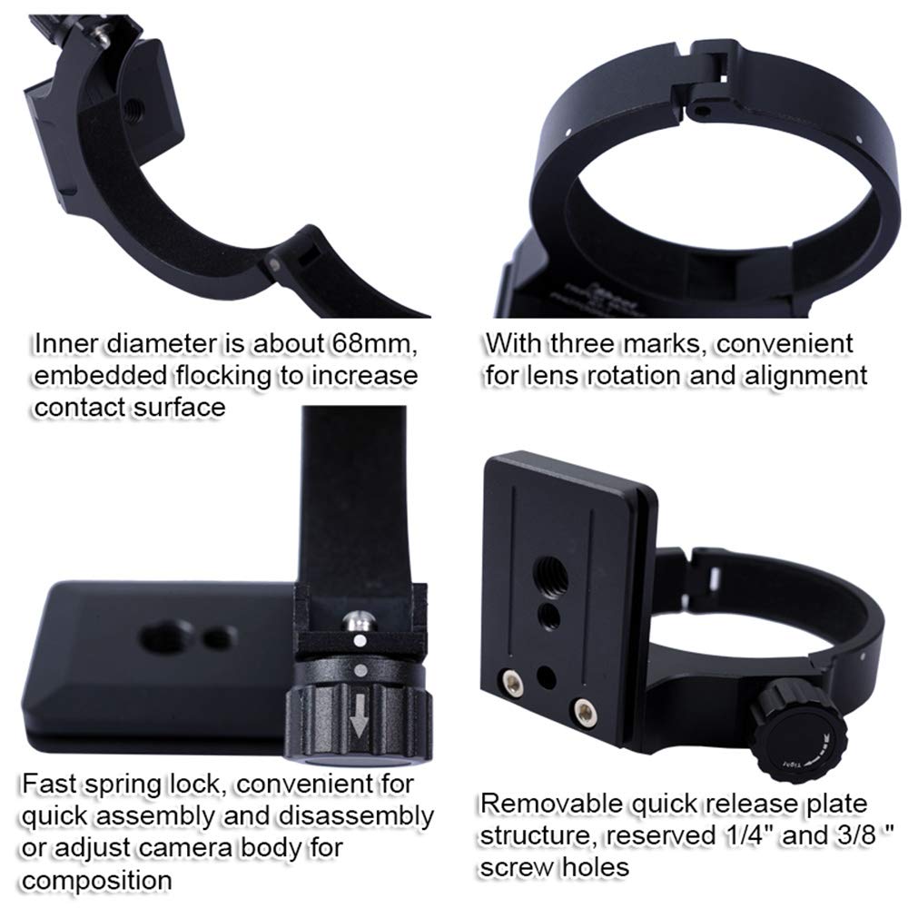 Lens Collar Support Tripod Mount Ring For Nikon Rt 1 Nikkor Af S 300Mm F/4E Pf Ed Vr And Af S 70 200Mm F/4G Ed Vr Bottom Quick R