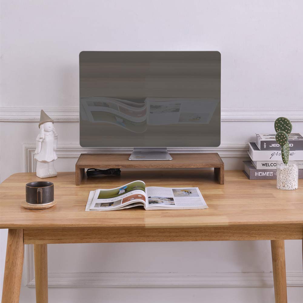 Kirigen Monitor Stand Wooden -Desk Stand Wood For Computer / Laptop/ Tv Printer - Monitor Arms & Stands Desk Riser For Office Or