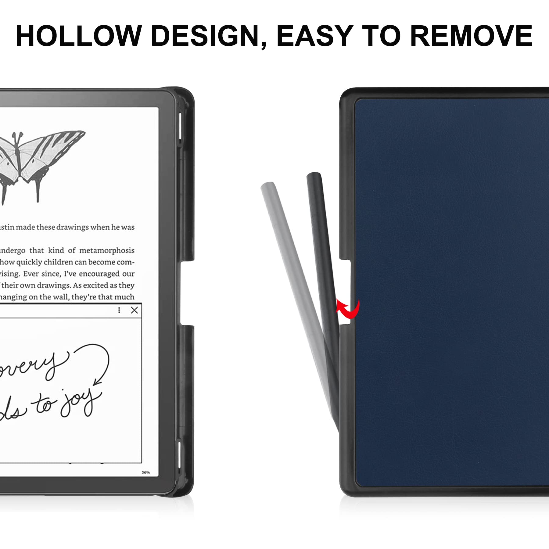 Kuroko Slimshell Case For Kindle Scribe 10.2    2022 Released, Origami Standing Lightweight Pu Leather Stand Smart Cover With Pe