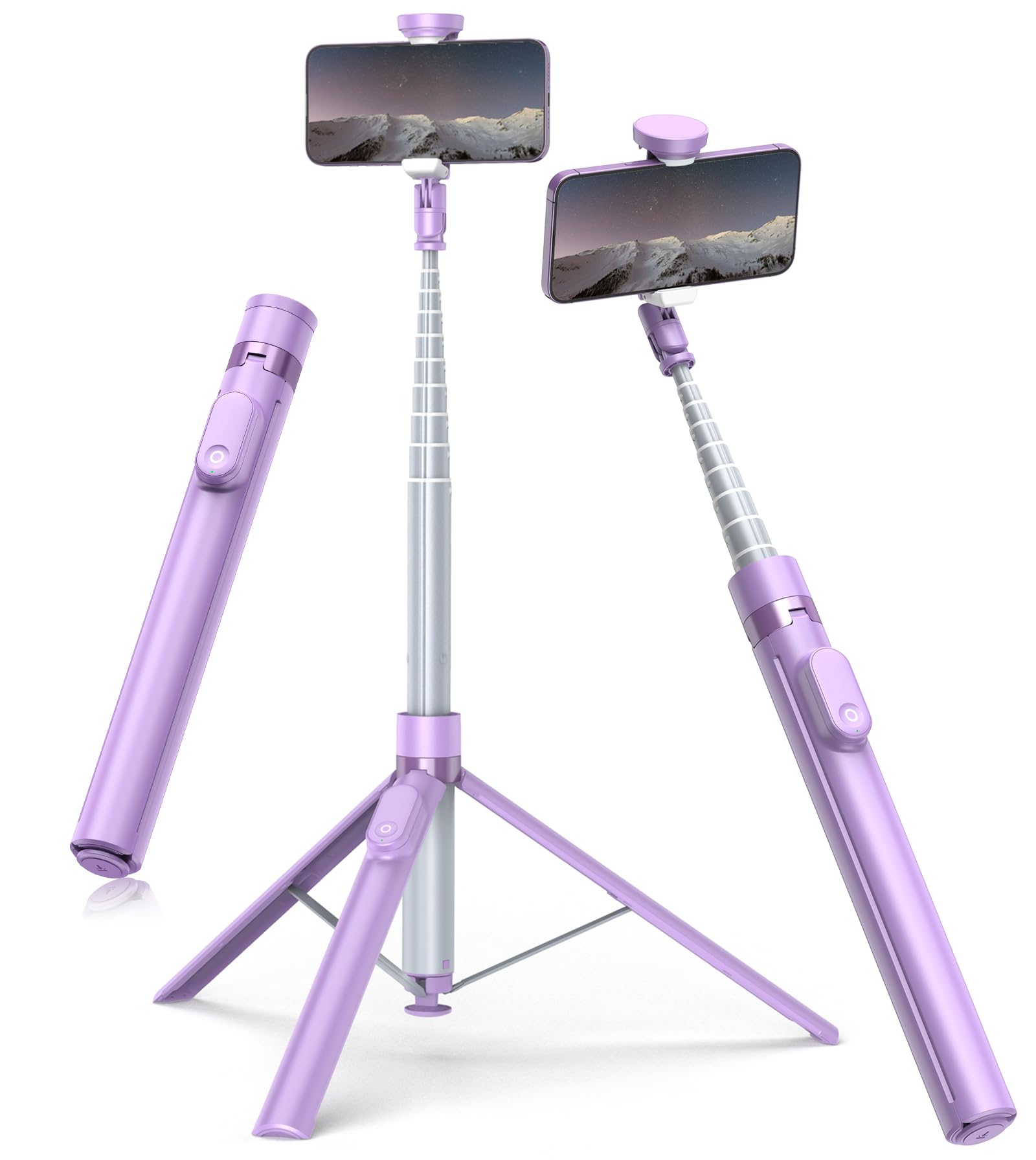 TONEOF 66 Automatic Phone Tripod with Magnetic Rechargable Remote,Selfie Stick 360 Vertical & Horizontal Rotatable,Stable for iP