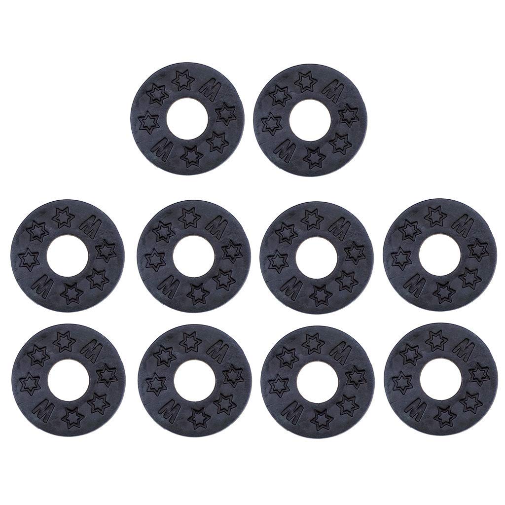 OFKLADE 10 Pieces Guitar Strap Block Rubber Safety Strap Lock Washer Gasket (Black),Free Size