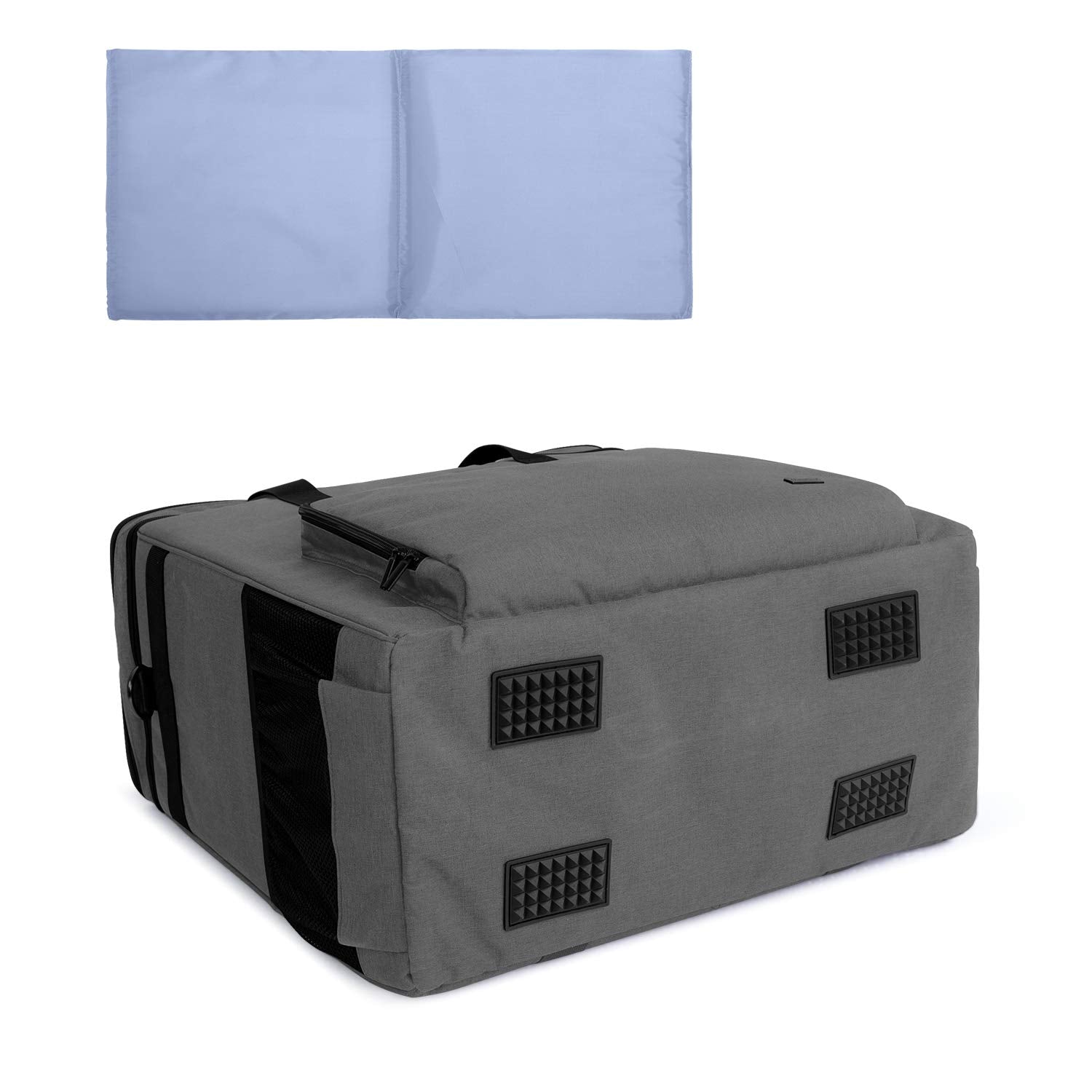 Curmio Double Layer Carrying Case For Computer Tower, Desktop Computer Travel Storage Tote Bag For Pc Chassis, Keyboard, Cable A