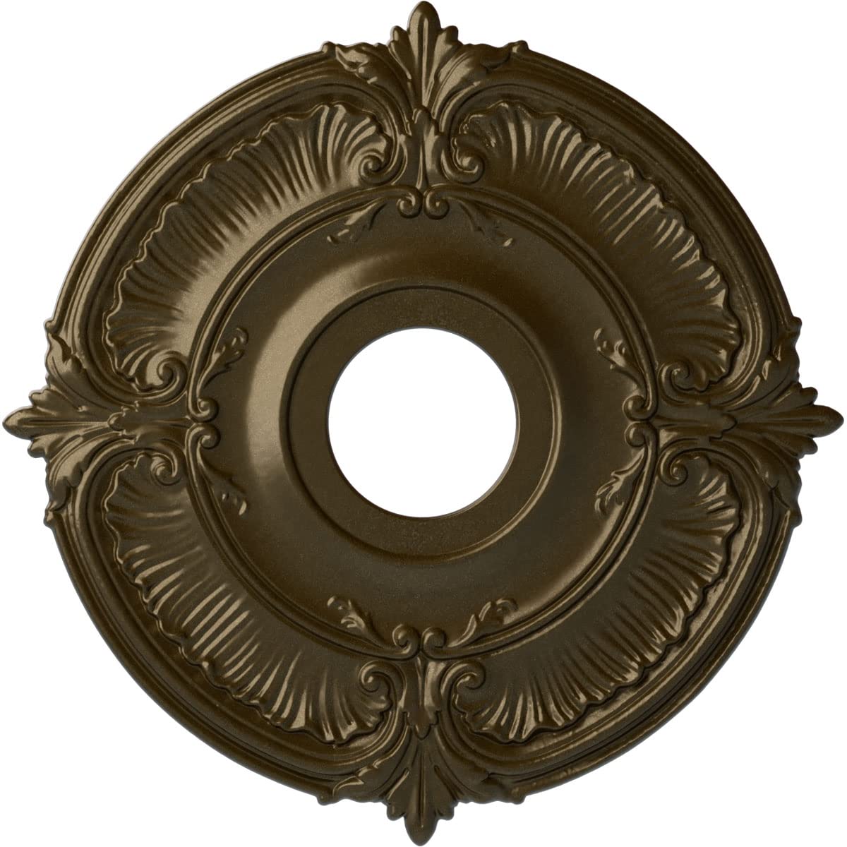 Ekena Millwork Cm18Atbrs Attica Ceiling Medallion, 18''Od X 4''Id X 5/8''P (Fits Canopies Up To 5''), Hand Painted Brass