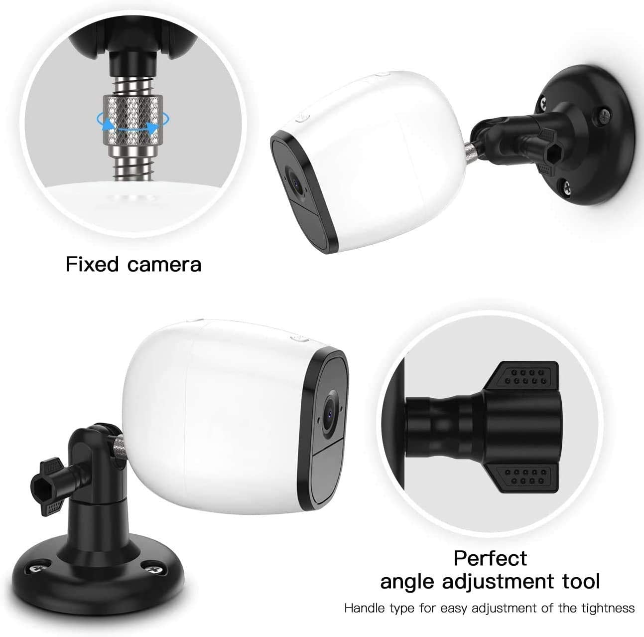 Koroao ?Upgraded Version? Indoor/Outdoor Security Wall Mount For All Arlo Camera, Arlo Ultra, Arlo Essential, Wyze Cam Pan, Eufycam 2   More Stable And Flexible Arlo Accessories(3 Pack,Black)