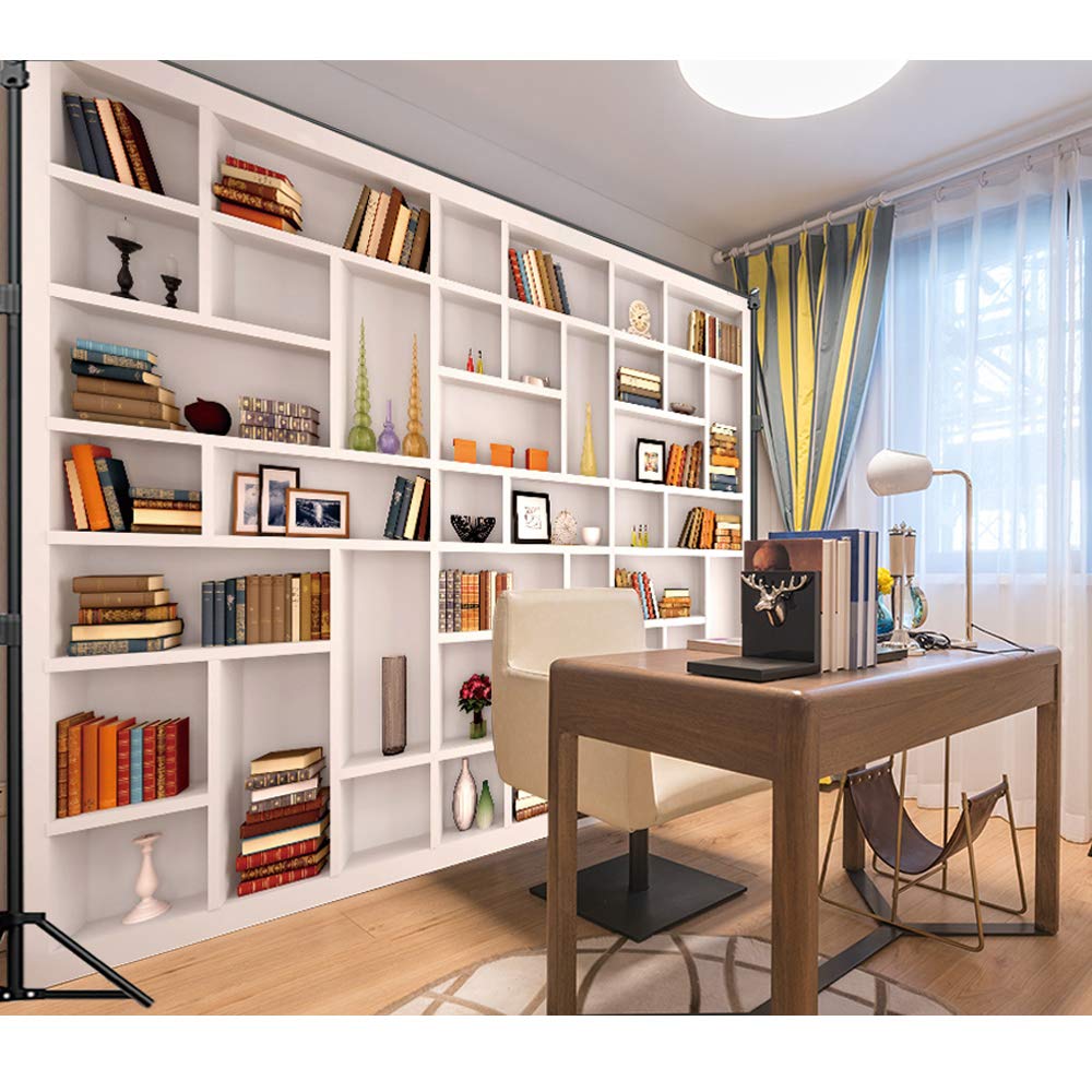 Maijoeyy 7X5Ft White Bookshelf Backdrop Bookcase Backdrops Office Backdrop Video Conference Zoom Backdrop Home Office Decoration