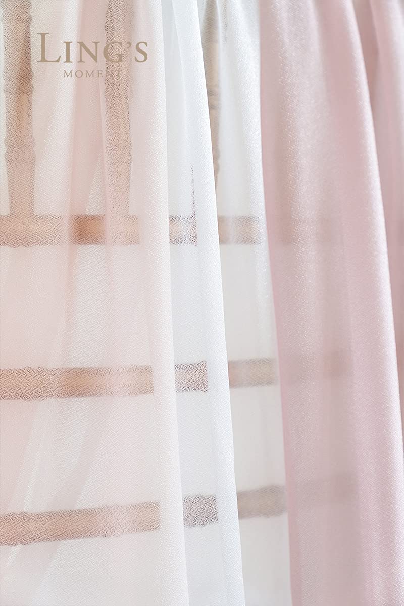 Ling'S Moment 3 Panels 20Ft Wedding Arch Chiffon Draping Fabric, Sheer Hanging Drapes Arrangement For Wedding Ceremony Reception