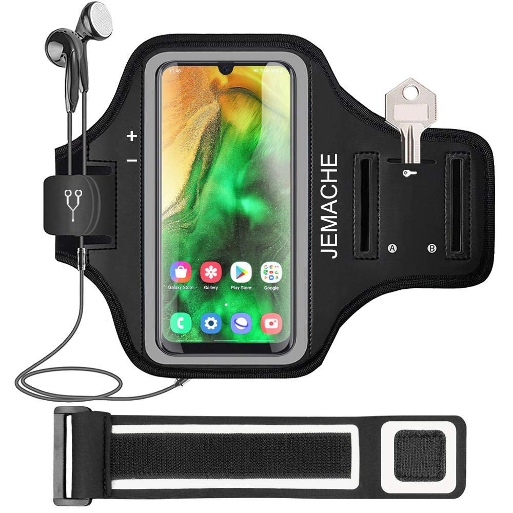Galaxy A54 A53 A52 Armband, Jemache Water Resistant Gym Running Workouts Arm Band For Samsung Galaxy A51 A52 A53 A54 5G With Car