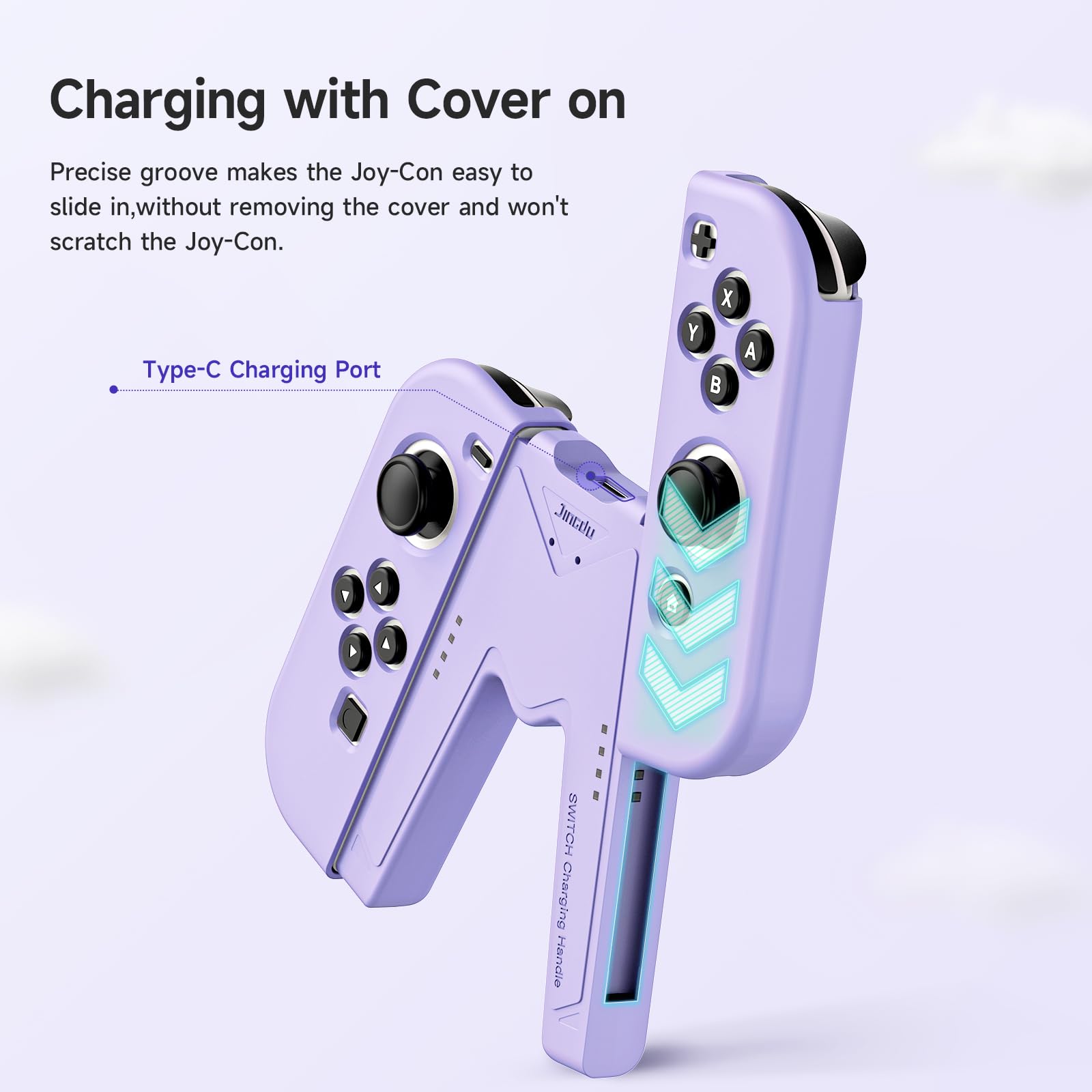 Jingdu Ns Joy-Con Charg Grip Compatible With Nintendo Switch Standard & Oled Model, Switch Joycon Controller Charger With Chargi