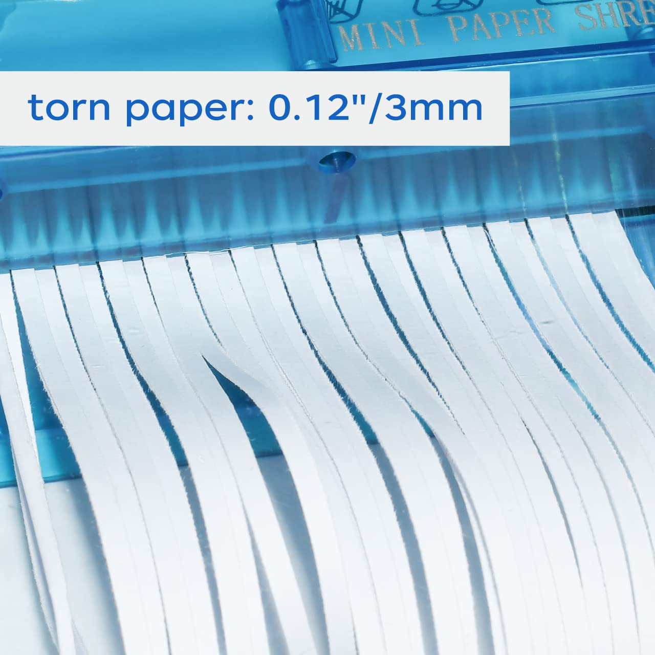 Jikiou Mini Hand Shredder Portable Paper Shredder Manual Shredder Documents Paper Cutting Tool Home Office Desktop Stationery Ch