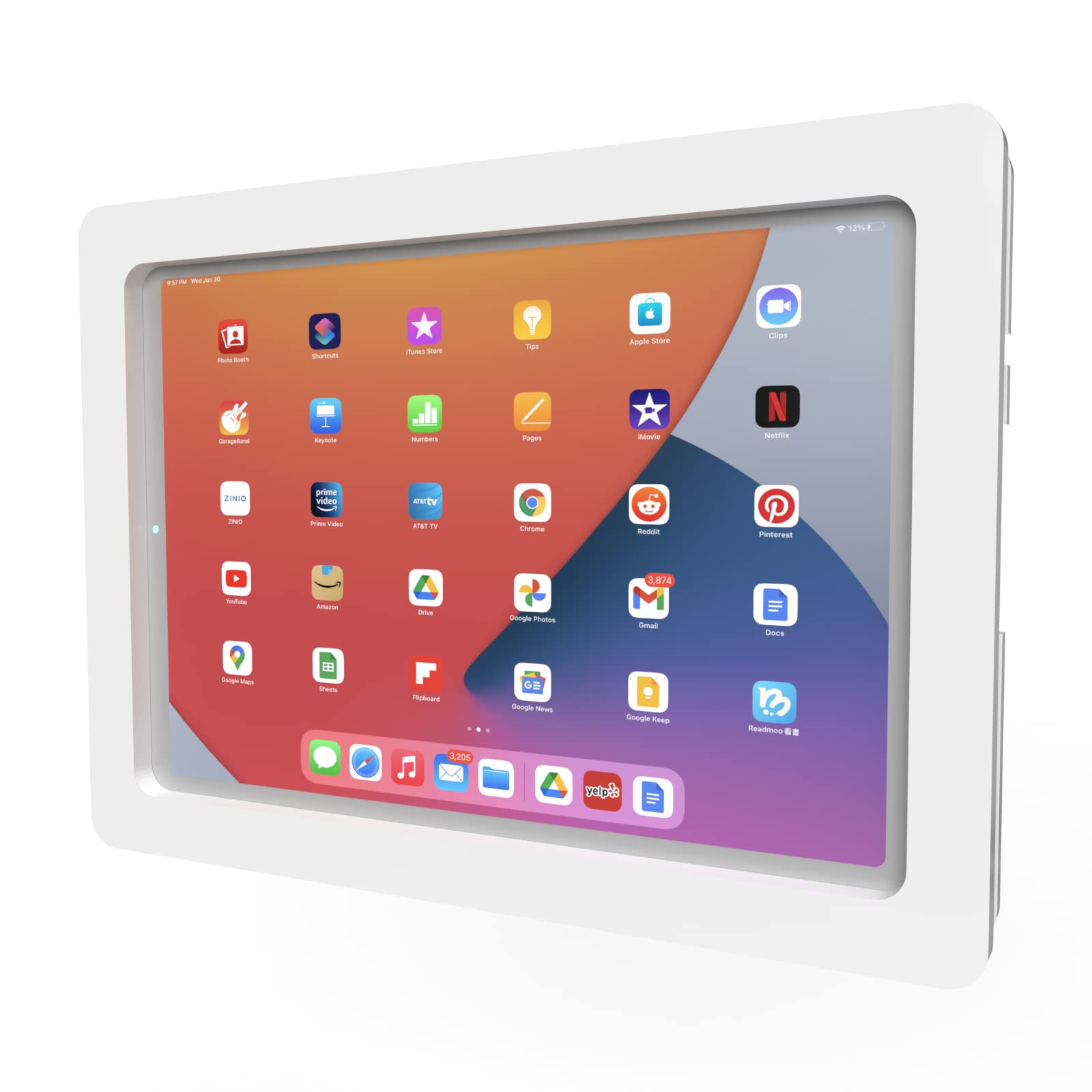 Tabcare Anti Theft Acrylic Vesa Enclosure For Apple Ipad Pro 11' 1St 2Nd 3Rd 4Th Gen. With Free Wall Mount Kit & 90 Degree Angle Usb C Cable (Ipad Pro 11 1/2/3/4, White)