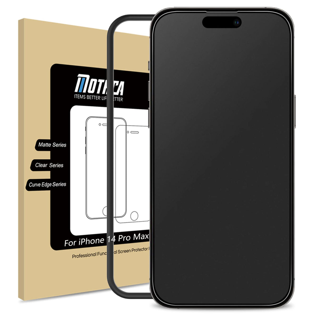Mothca Matte Glass Screen Protector For Iphone 14 Pro Max Anti Glare & Anti Fingerprint Tempered Clear Film Case Friendly Easy T