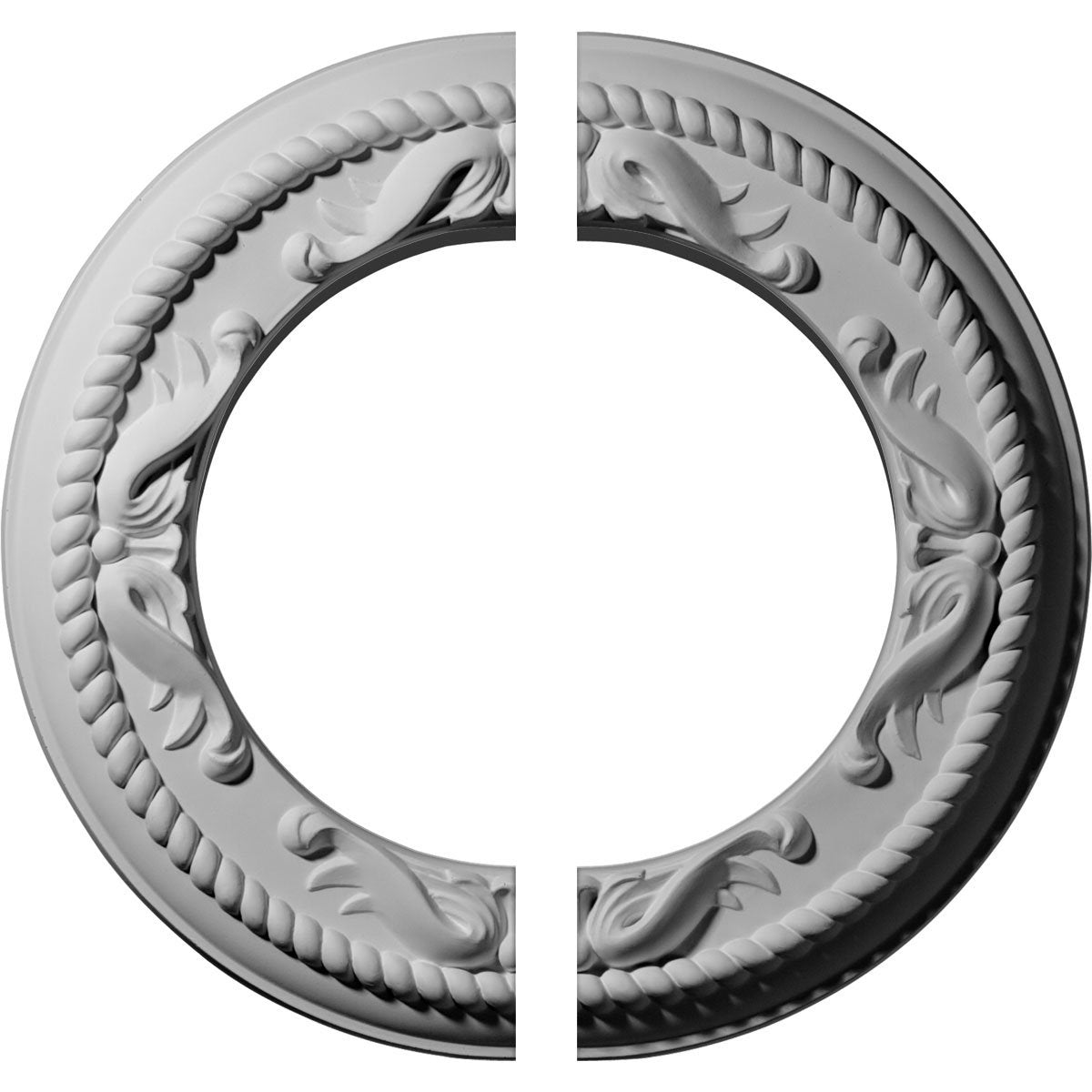 Ekena Millwork Cm12Me2 Roped Medway Ceiling Medallion, 12 1/4''Od X 7 1/2''Id X 7/8''P, Factory Primed