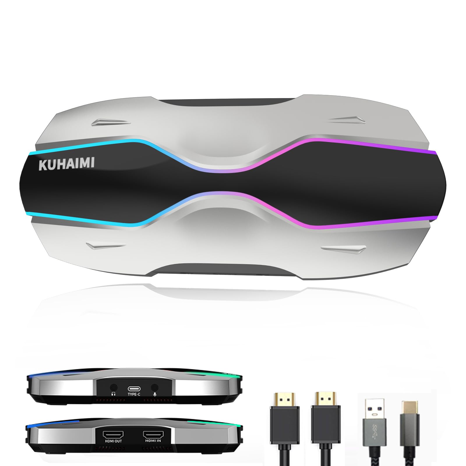 Kuhaimi Capture Card, 4K Hdmi Video Capture Card For Streaming Game Live, Usb3.0 Low Latency, Full Hd 4K 60/1080P 240Fps For Str