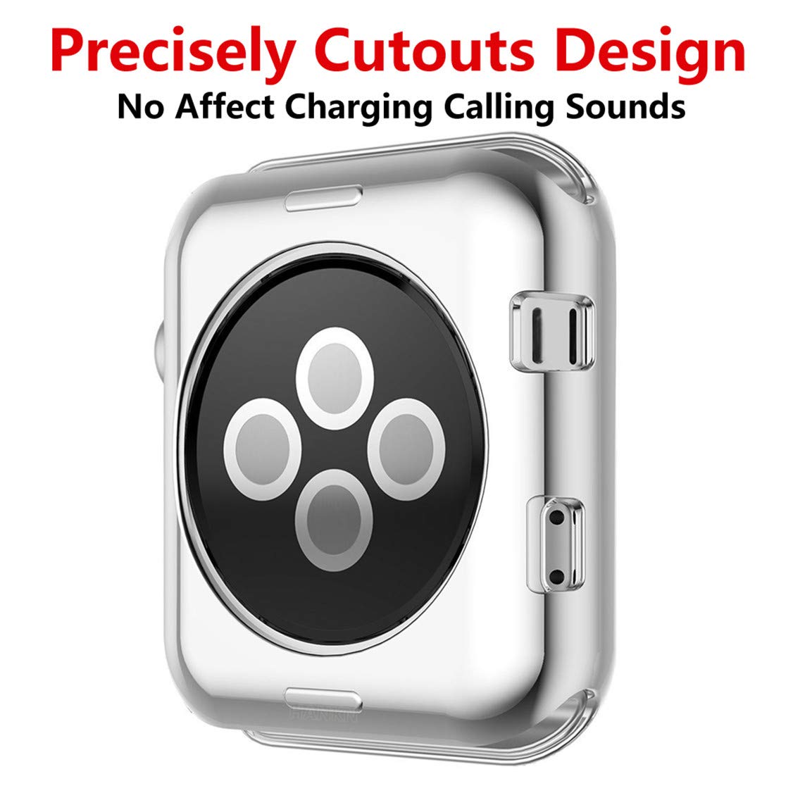 Hankn Case For Apple Watch Series 9 8 7 45Mm /Series 6 5 4 Se 44Mm, Plated Shiny Soft Tpu Cover Iwatch Bumper [No Front Screen P