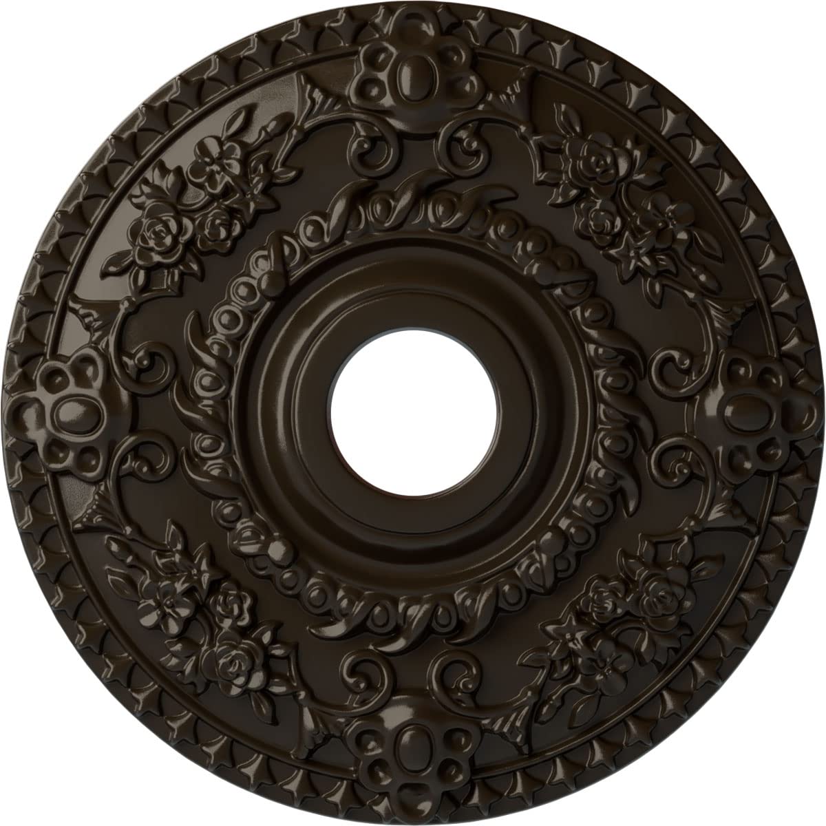 Ekena Millwork CM18ROSHF Rose Ceiling Medallion, Stone Hearth