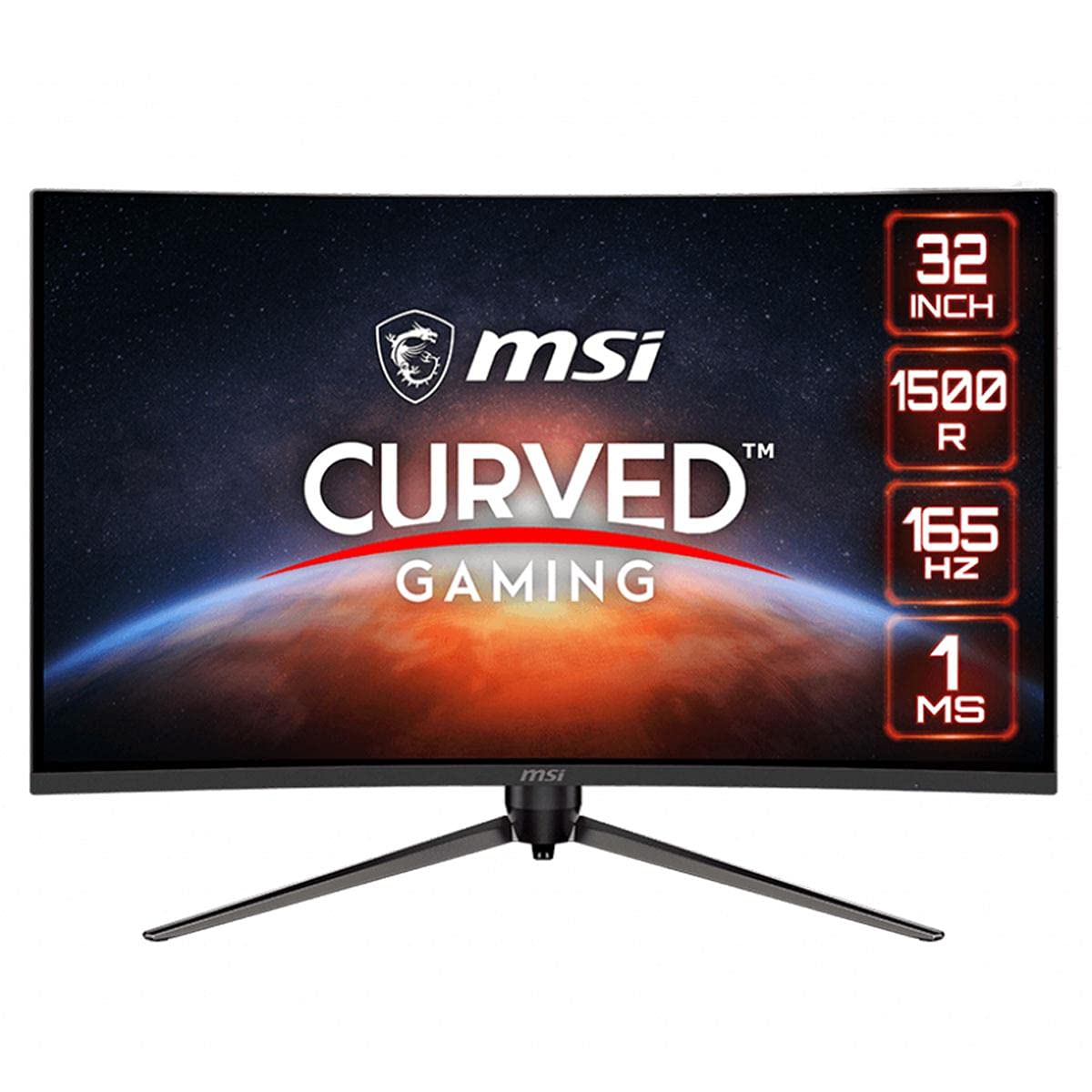 MSI AG321CR, 32 Gaming Monitor, 1920 x 1080 (FHD), VA, 165Hz, FreeSync Premium, HDR Ready HDMI, Displayport, Tilt, Swivel, Heigh