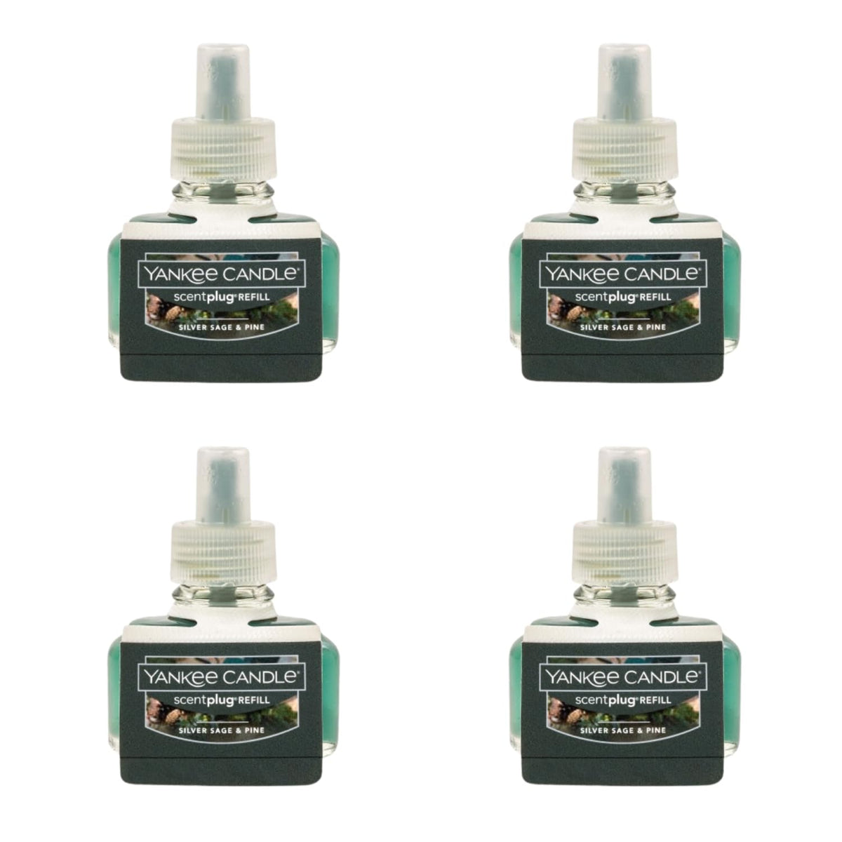 Yankee Candle Scent Plug Refill, Silver Sage & Pine (Pack Of 4)