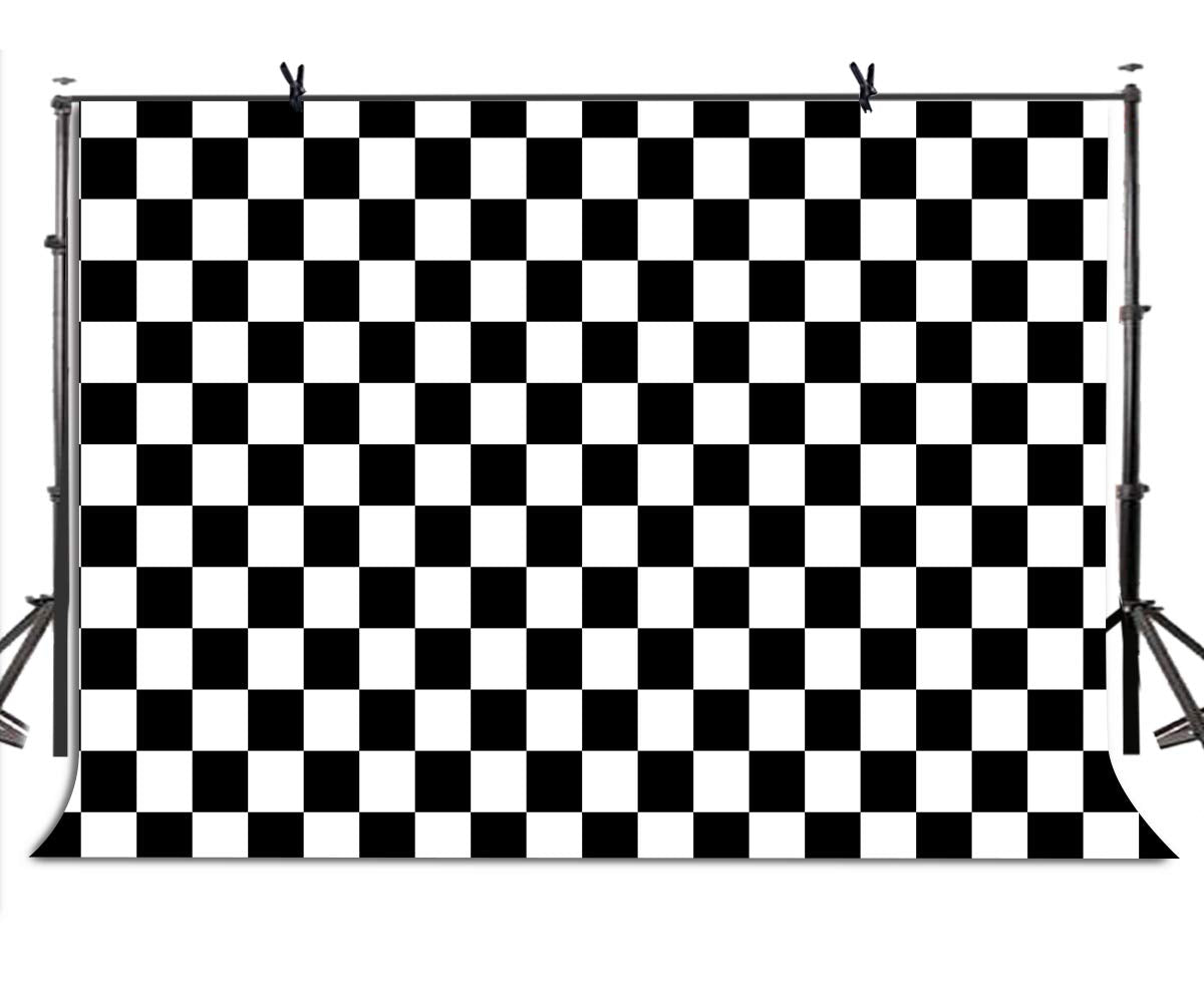 Lylycty 7X5Ft Checkers Backdrop Black And White Racing And Checkered Pattern Photo Booth Chess Board Texture Grid Photography Ba
