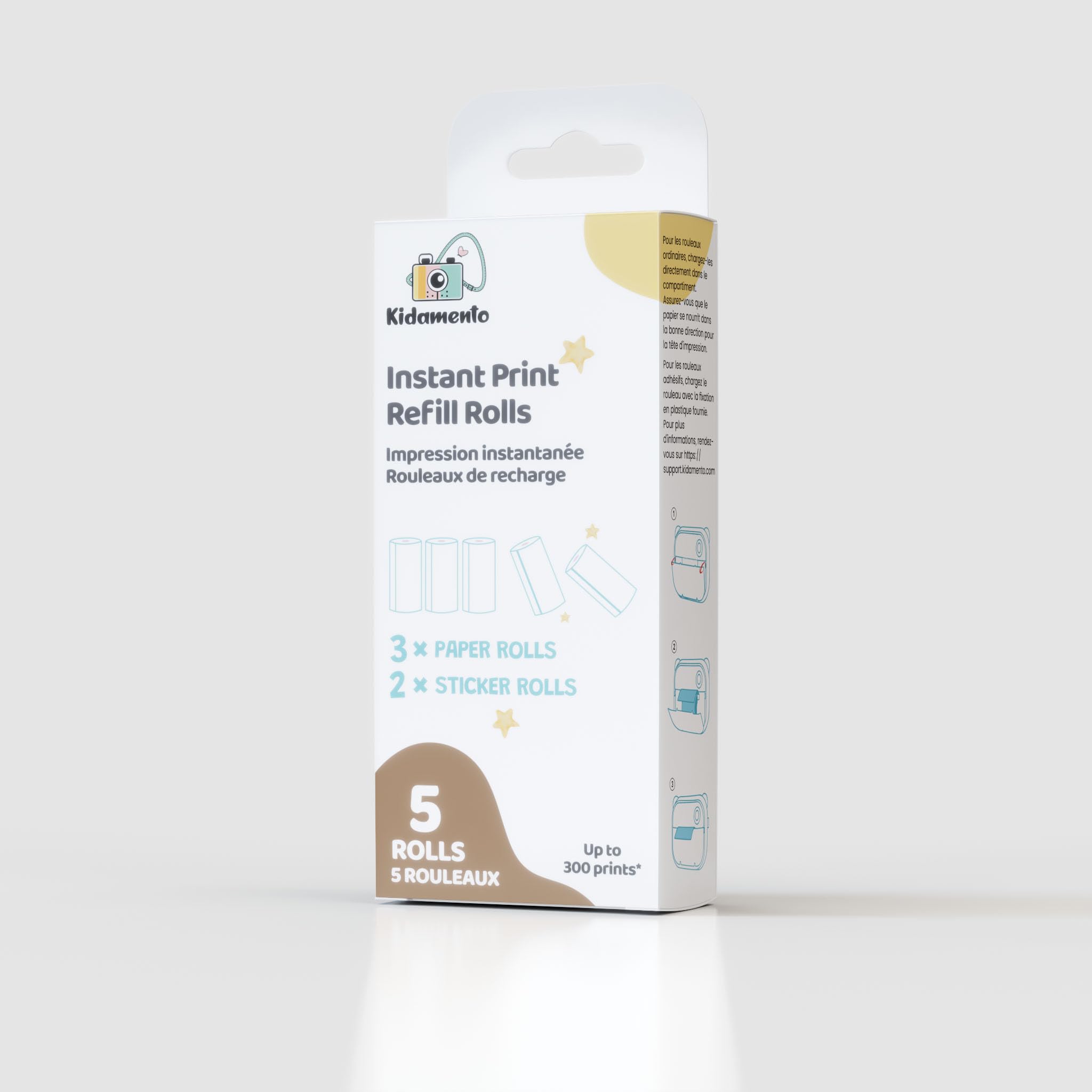 Kidamento Instant Print Kids Camera Original Bpa Free Bps Free Thermal Printing Paper Roll Refill Set 57Mm 2 1/4 Inch Width Up T