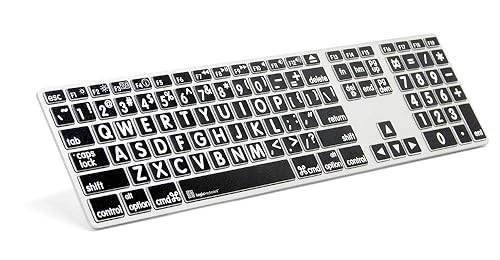 Logickeyboard Largeprint White On Black   Mac Advanced Line Keyboard   Lkbu Lprntwb Am89 Us