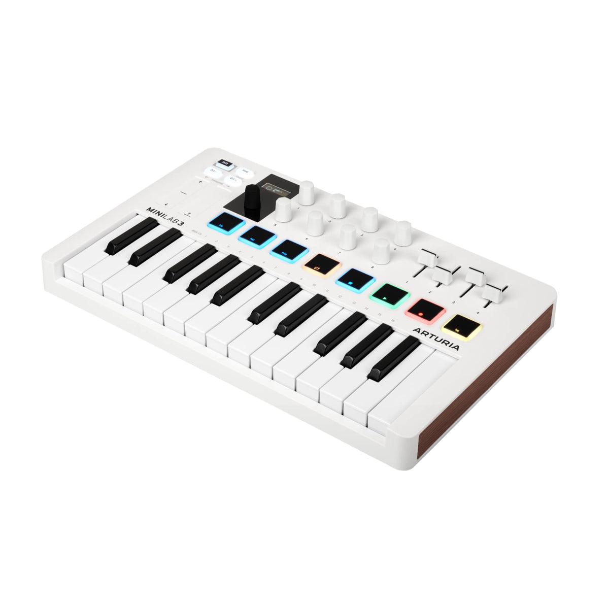 Arturia MiniLab 3 Compact MIDI Keyboard and Pad Controller (White) Bundle with 6ft MIDI Cable & Cleaning Cloth (3 Items)