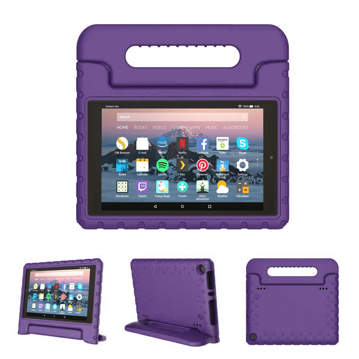 Kids Case For Fire Hd 8 6Th/7Th/8Th Generation (2016/2017/2018 Release) Kids Friendly & Soft Flexible Shockproof Case Lightweigh