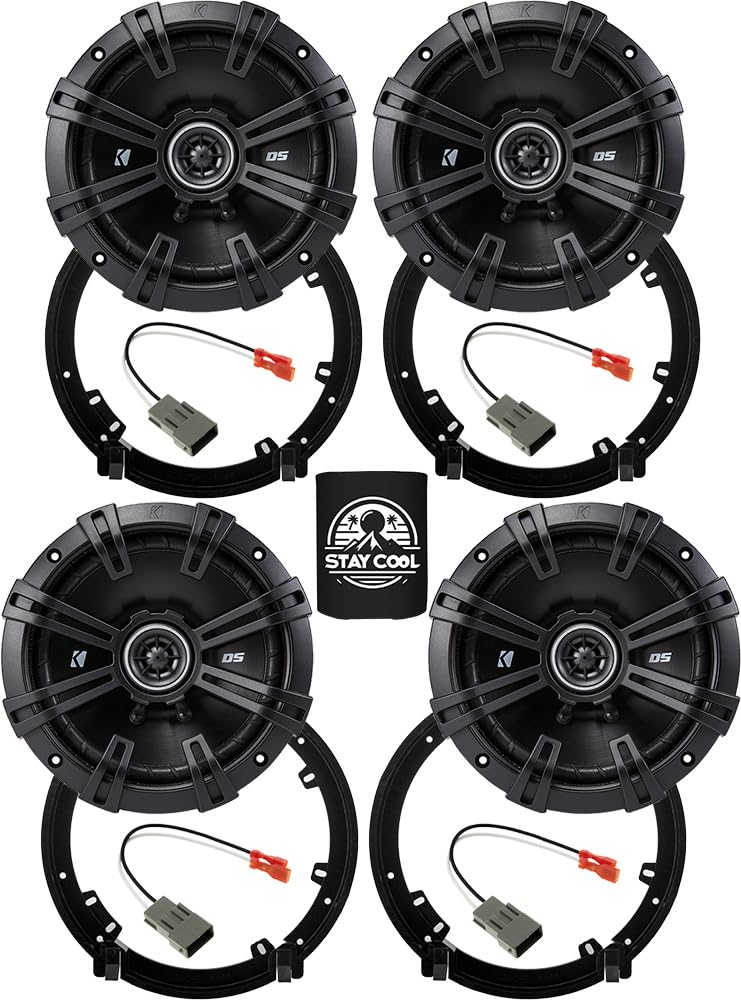 KICKER Front and Rear Door 6.5 Speakers Kit for Acura ILX 2013-2022 Upgrade Kit - 2 Pairs of DS Series 6 1/2 Inch Coaxial Speake
