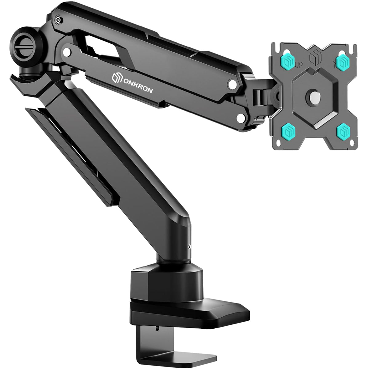 Onkron Single Monitor Desk Mount For 13 34 Inch Screens, Up To 22 Lbs, Pc Monitor Arm, Gas Spring, 75X75 & 100X100 Vesa, Full Mo