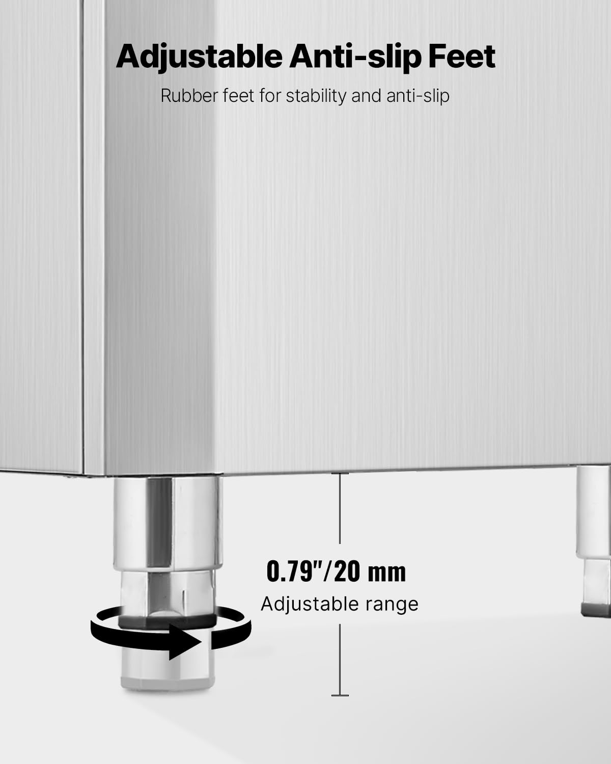 Vevor Ice Dispenser, Ice Storage Bin With 180 Lbs Storage Capacity, 20 Lbs/Min Automatic Ice Dispensing With Crusher, Height Adj
