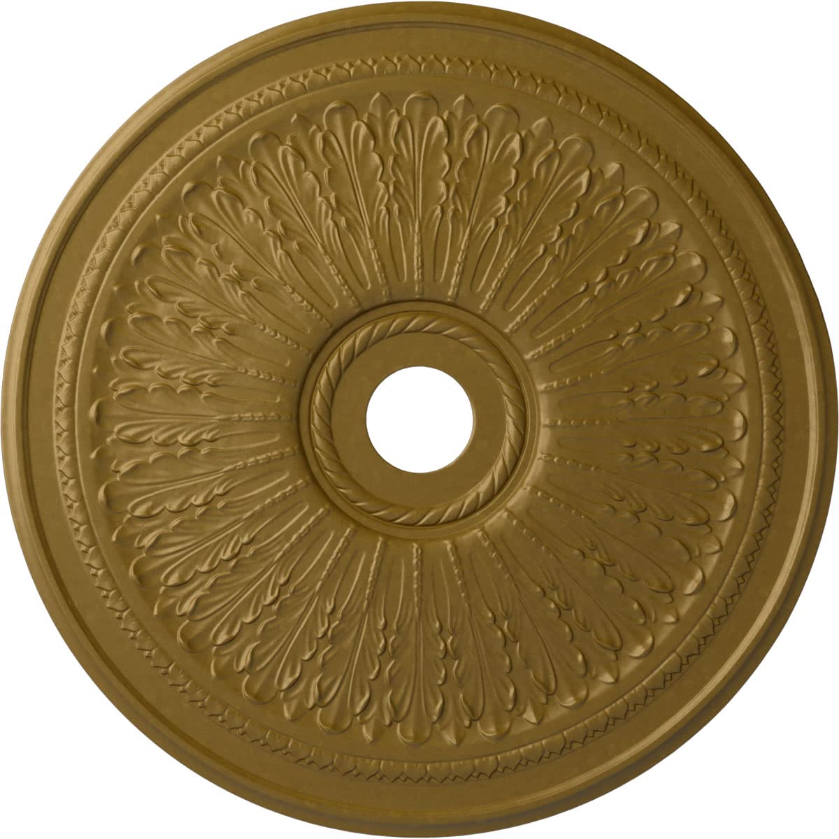 Ekena Millwork Cm29Oagls Oakleaf Ceiling Medallion, 29 1/8''Od X 3 5/8''Id X 1''P, Hand Painted Gold