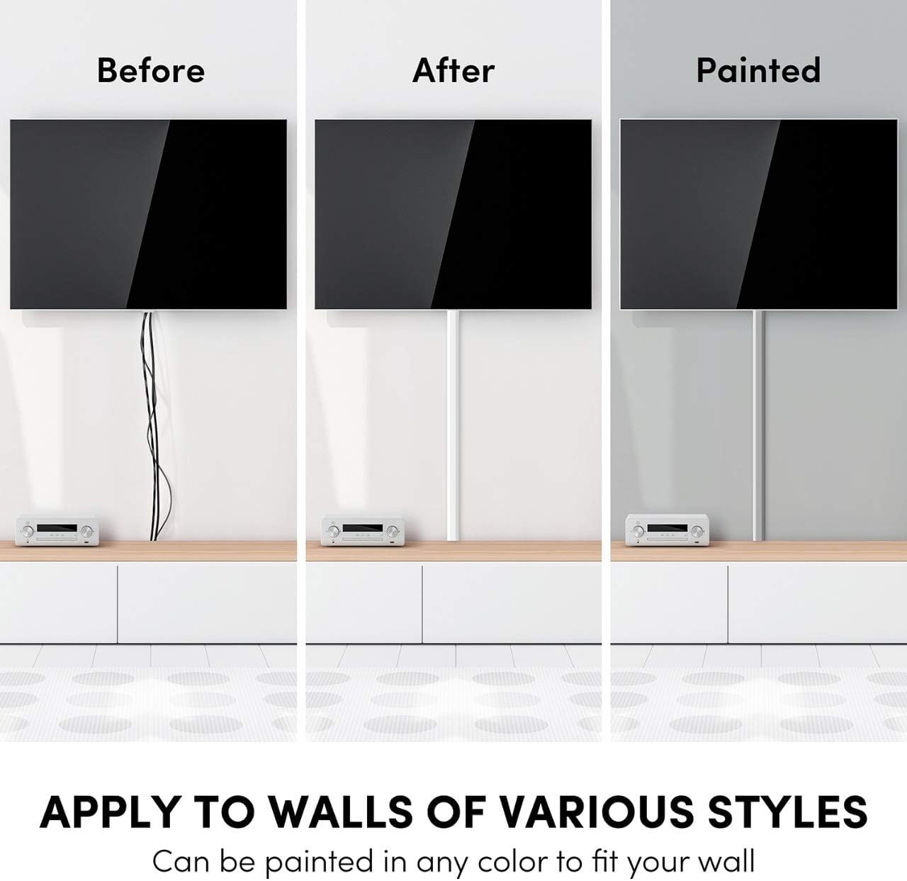 Eveo Cord Hider   300    Cord Cover Wall Cable Hider, Cable Concealer, Wire Hiders For Tv On Wall. Cable Management, Cord Hider