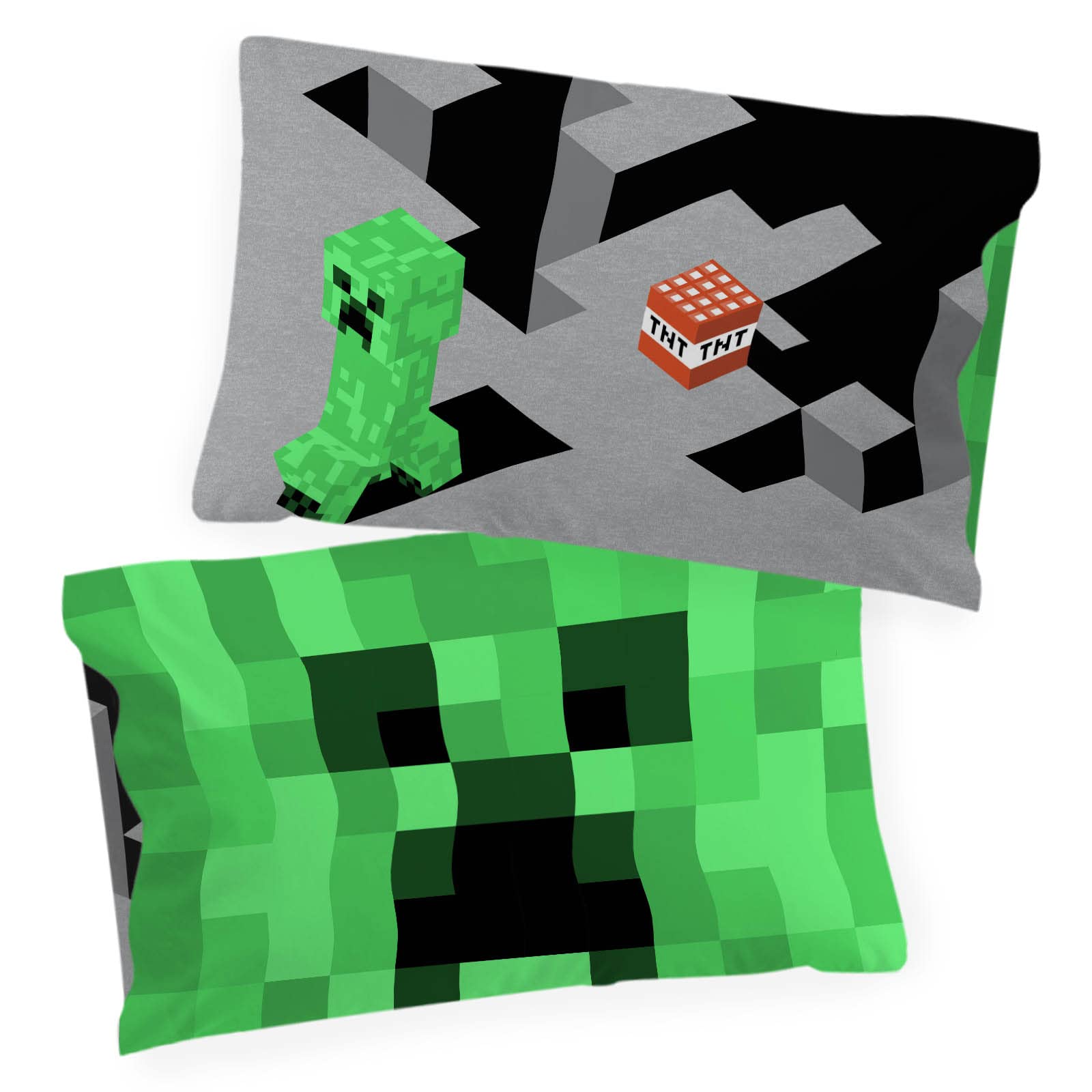 Minecraft Lone Creeper 2 Pack Pillowcase   Double Sided Kids Super Soft Bedding (Official Minecraft Product)