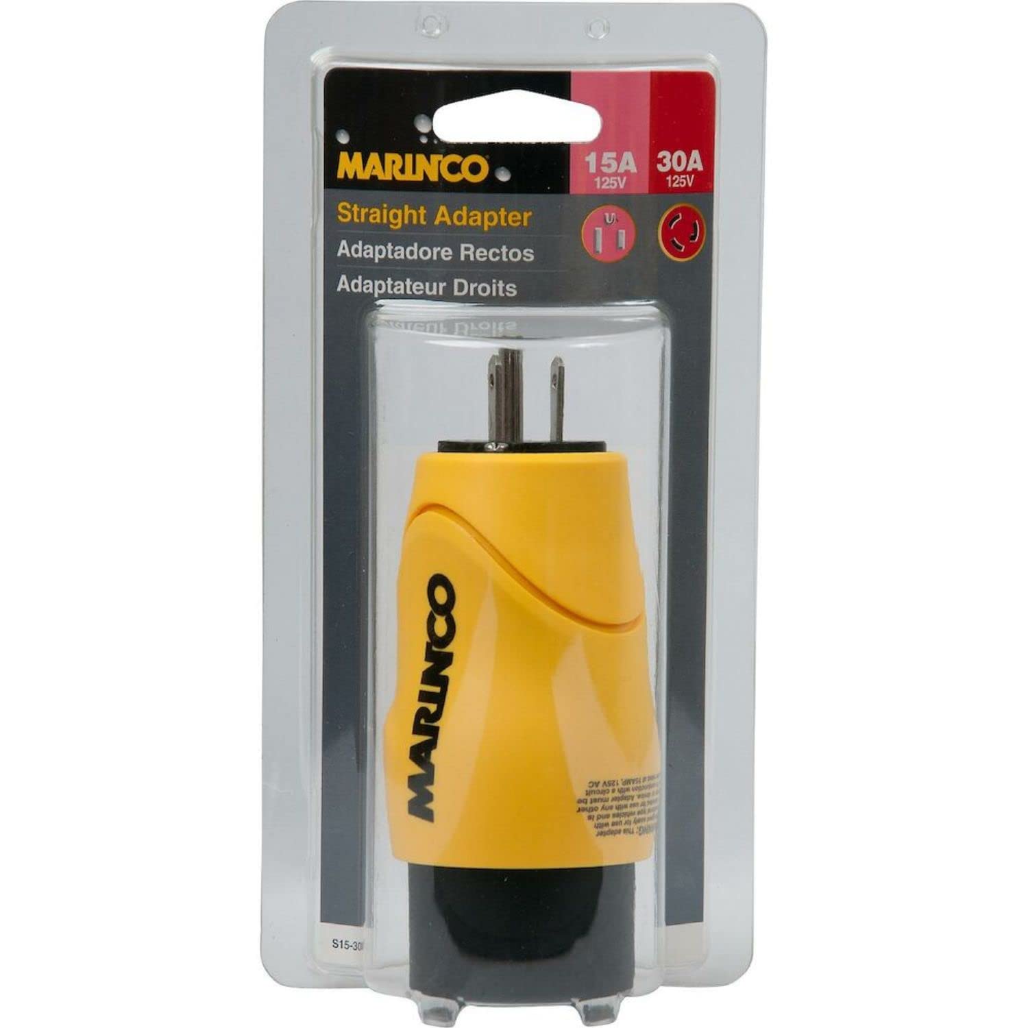 Marinco S15-30 Straight Adapter, 15A 125V Male To 30A 125V Female,Yellow,WBEEAB009IJL7JW