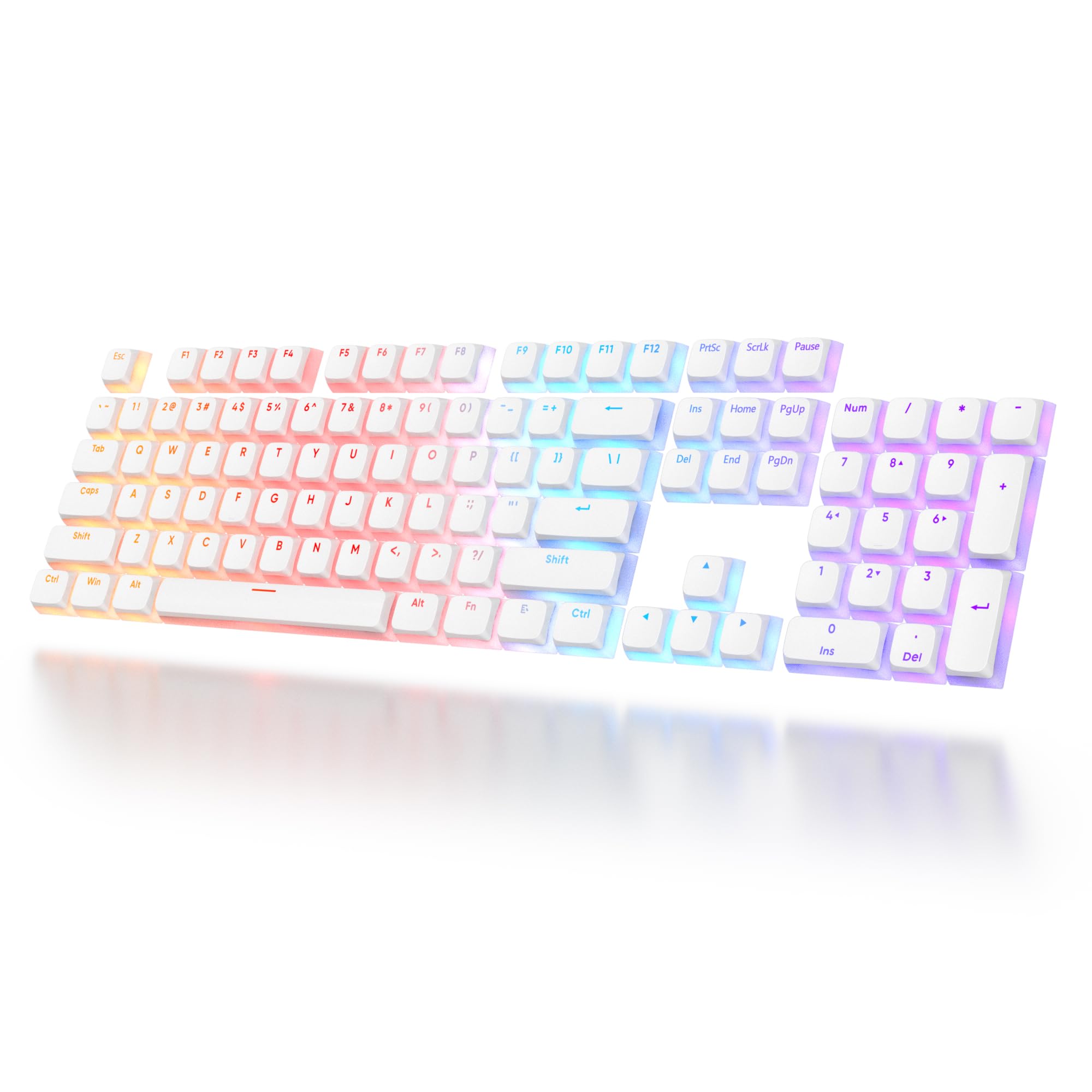 Surmen Pudding Keycaps Pbt Double Shot Keycaps Xda Profile For Cherry Gateron Mx Switches Mechanical Keyboard(White)