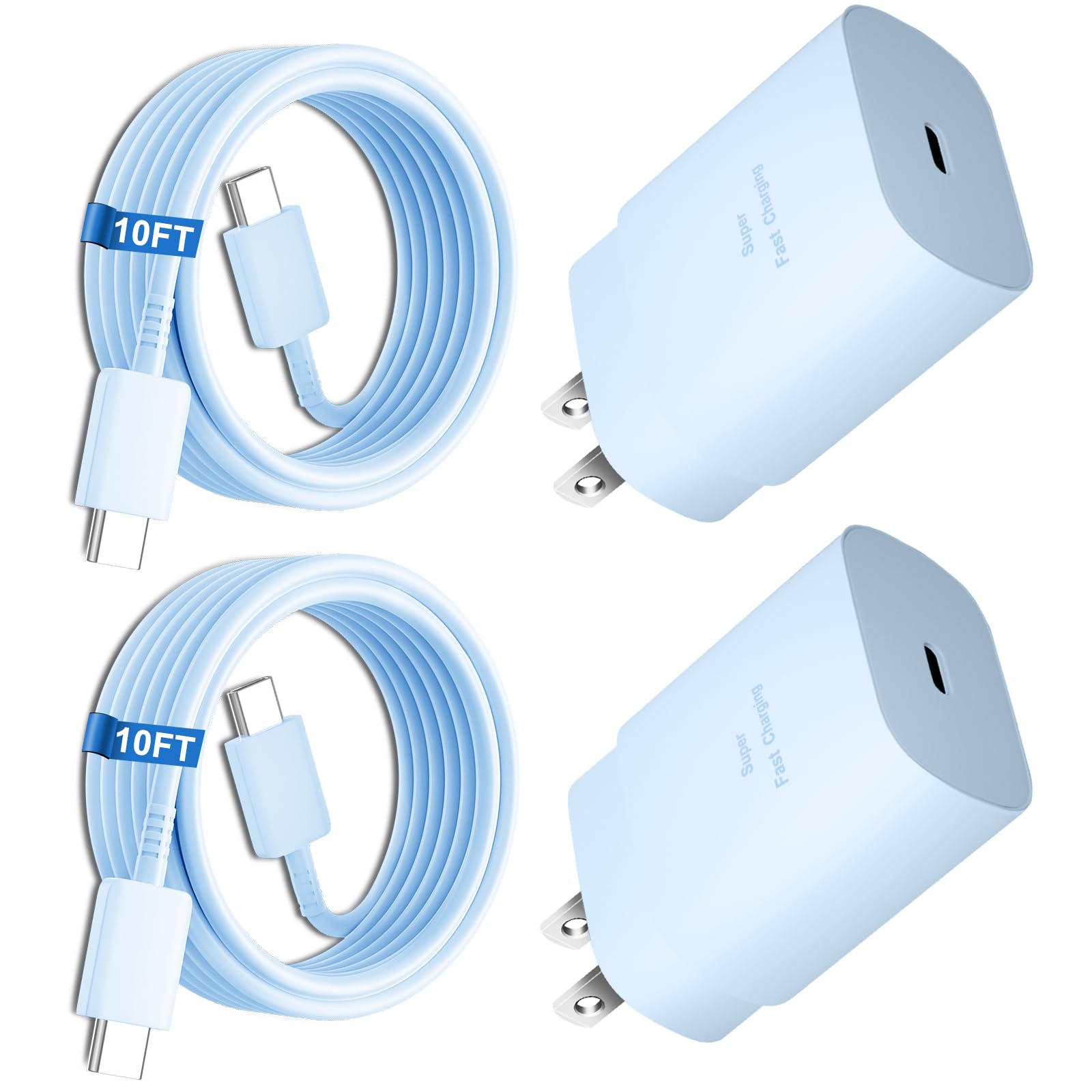 Fast Charger Type C,25W S23 Ultra Charger Pd/Pps Usb C Super Fast Charging Block&10Ft Long Type C Cable Cord For Samsung Galaxy