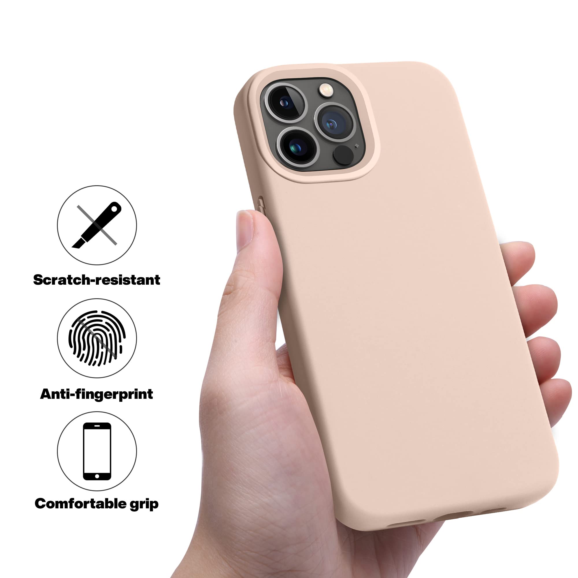 Otofly Compatible With Iphone 13 Pro Case, Liquid Silicone Slim Protective Shockproof Phone Case Cover With Anti Scratch Microfi