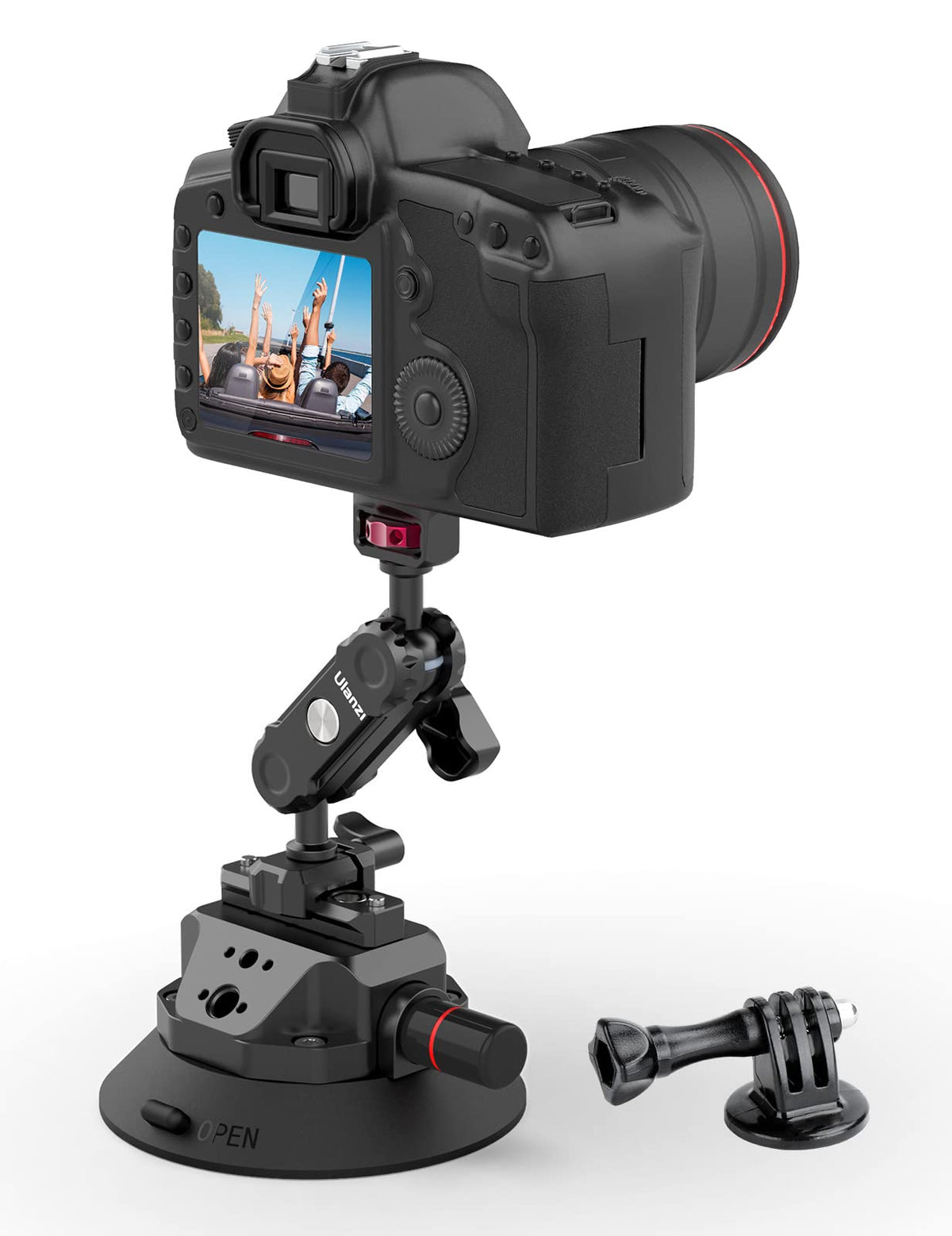 Camera Suction Cup Mount For Action Cameras   Ulanzi Sc 02 4.5In Pump Actived Vacuum Suction Mount W Quick Release Nato Magic Arm Car Boat Windshield Window Mount Compatible With Action Cameras